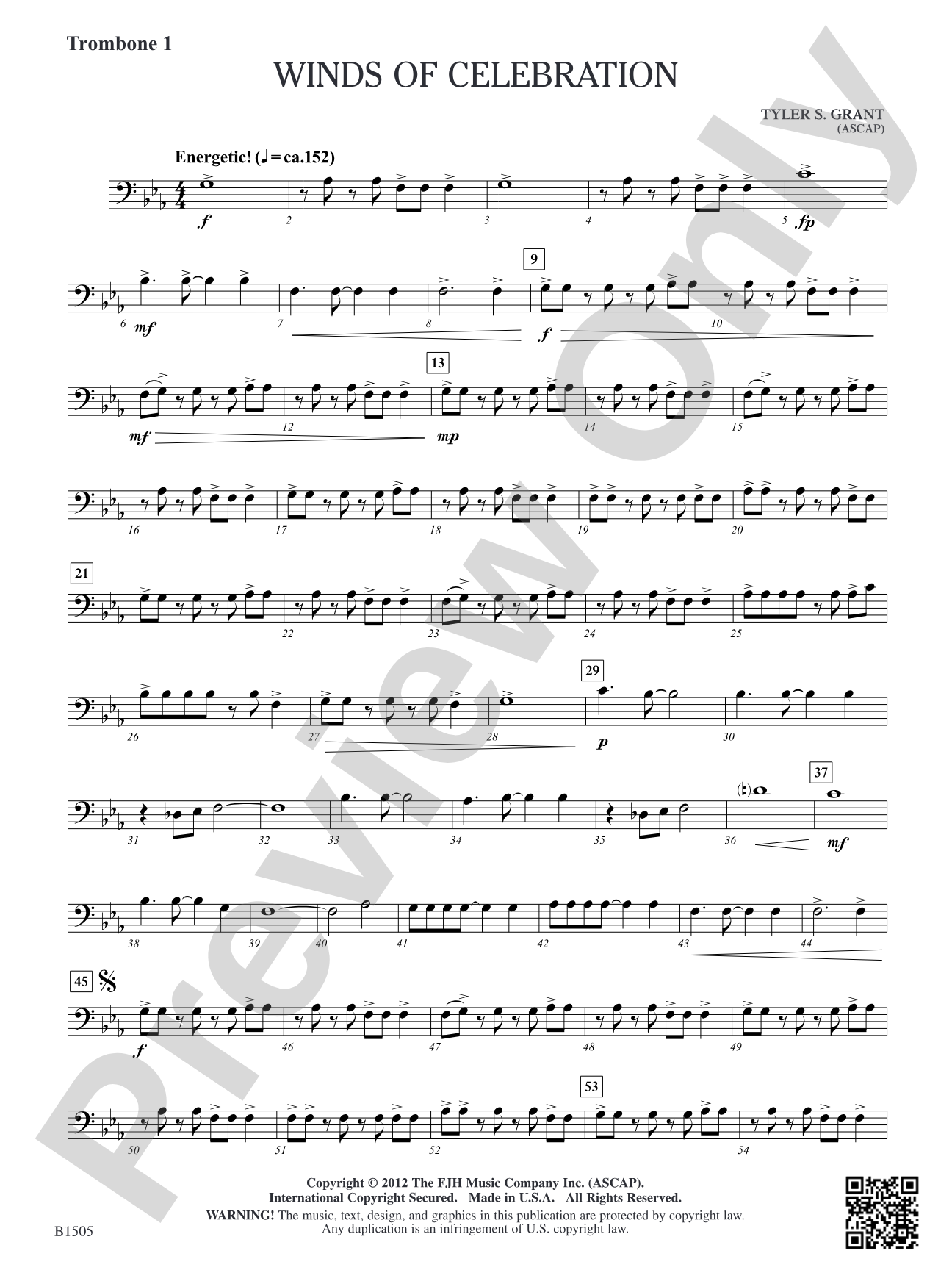 Winds of Celebration: Trombone 1