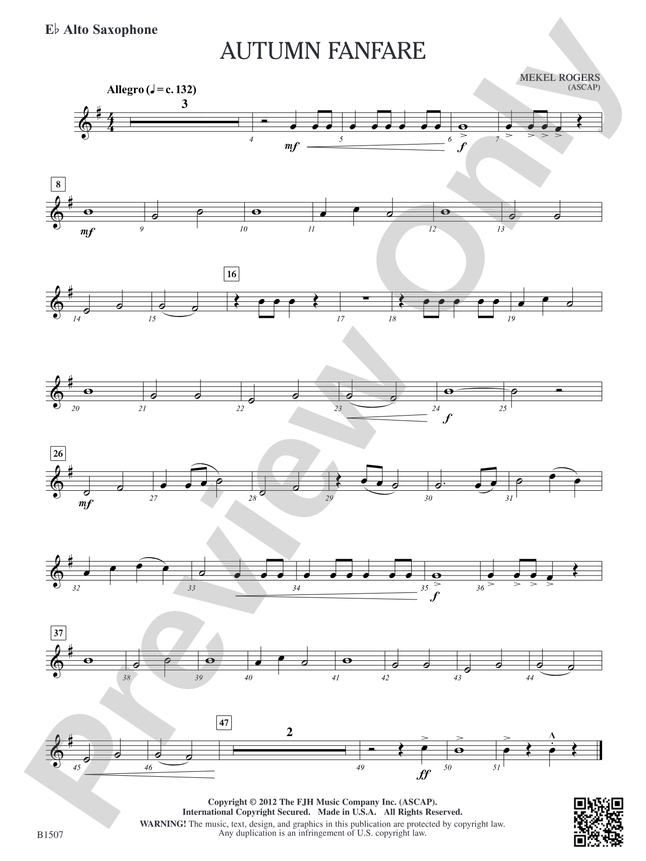 Autumn Fanfare: E-flat Alto Saxophone