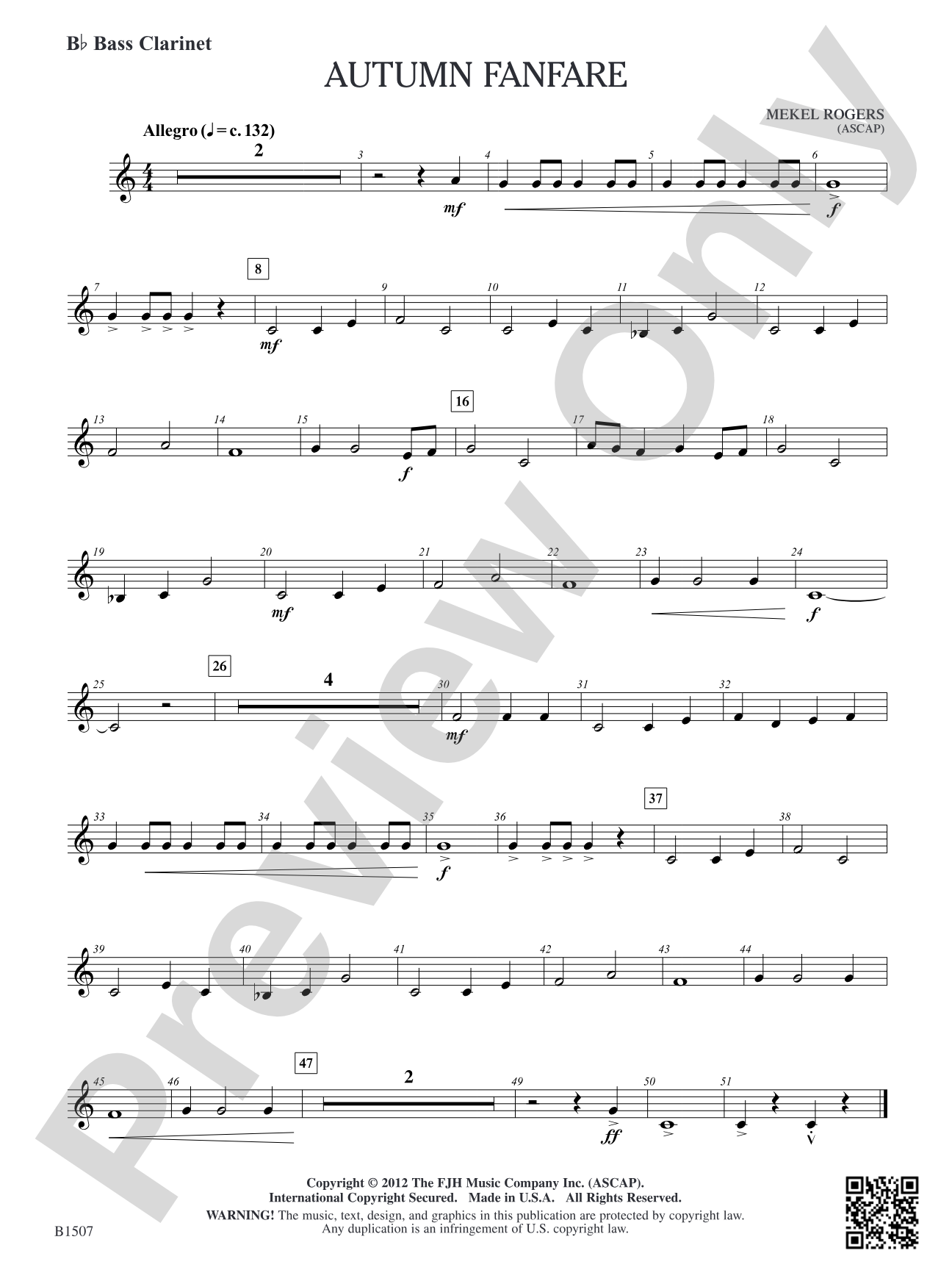 Autumn Fanfare: B-flat Bass Clarinet
