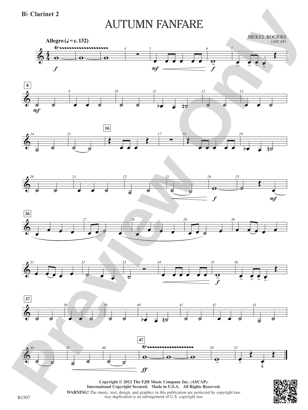 Autumn Fanfare: B-flat Clarinet 2
