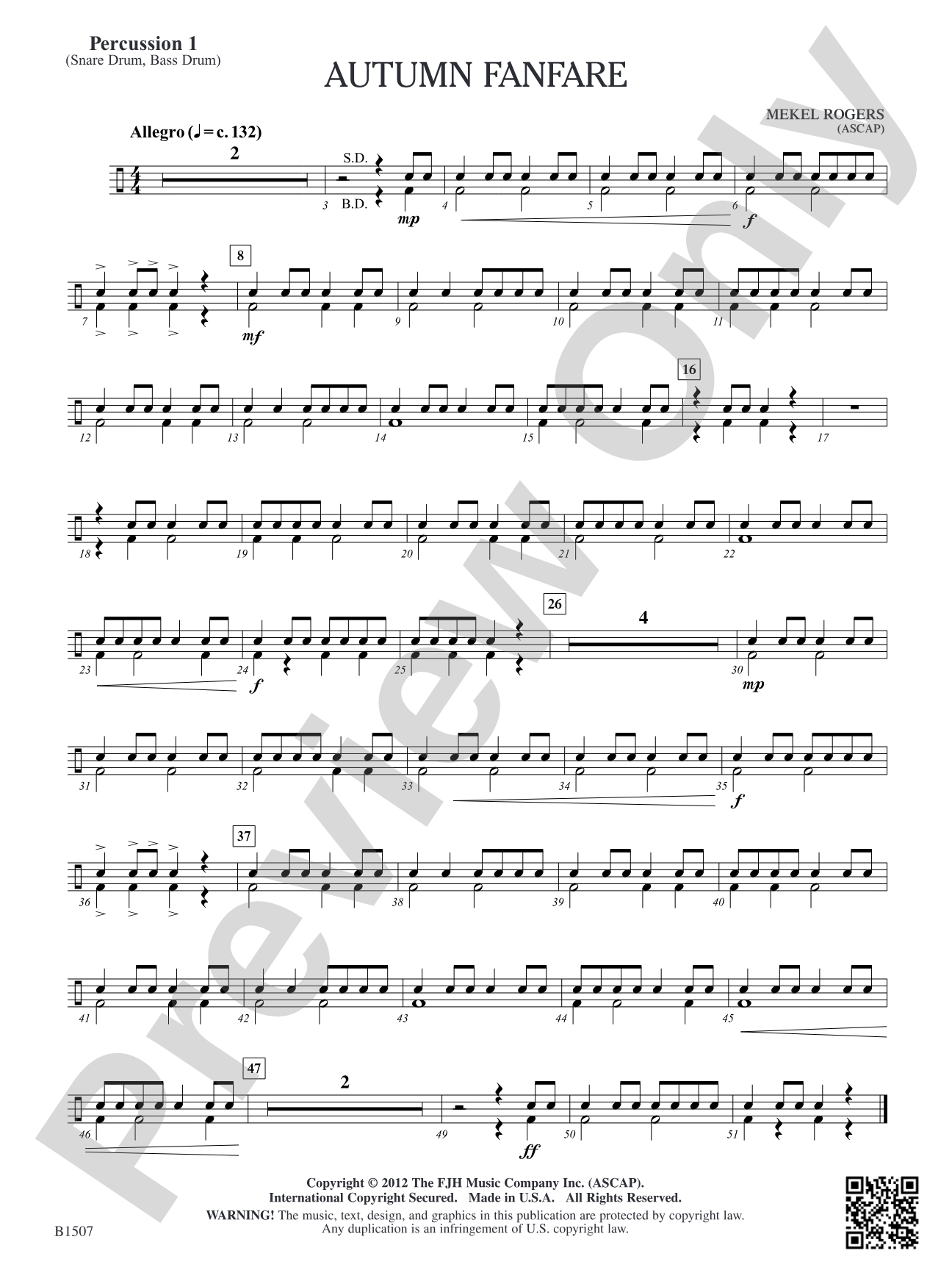Autumn Fanfare: Percussion 1
