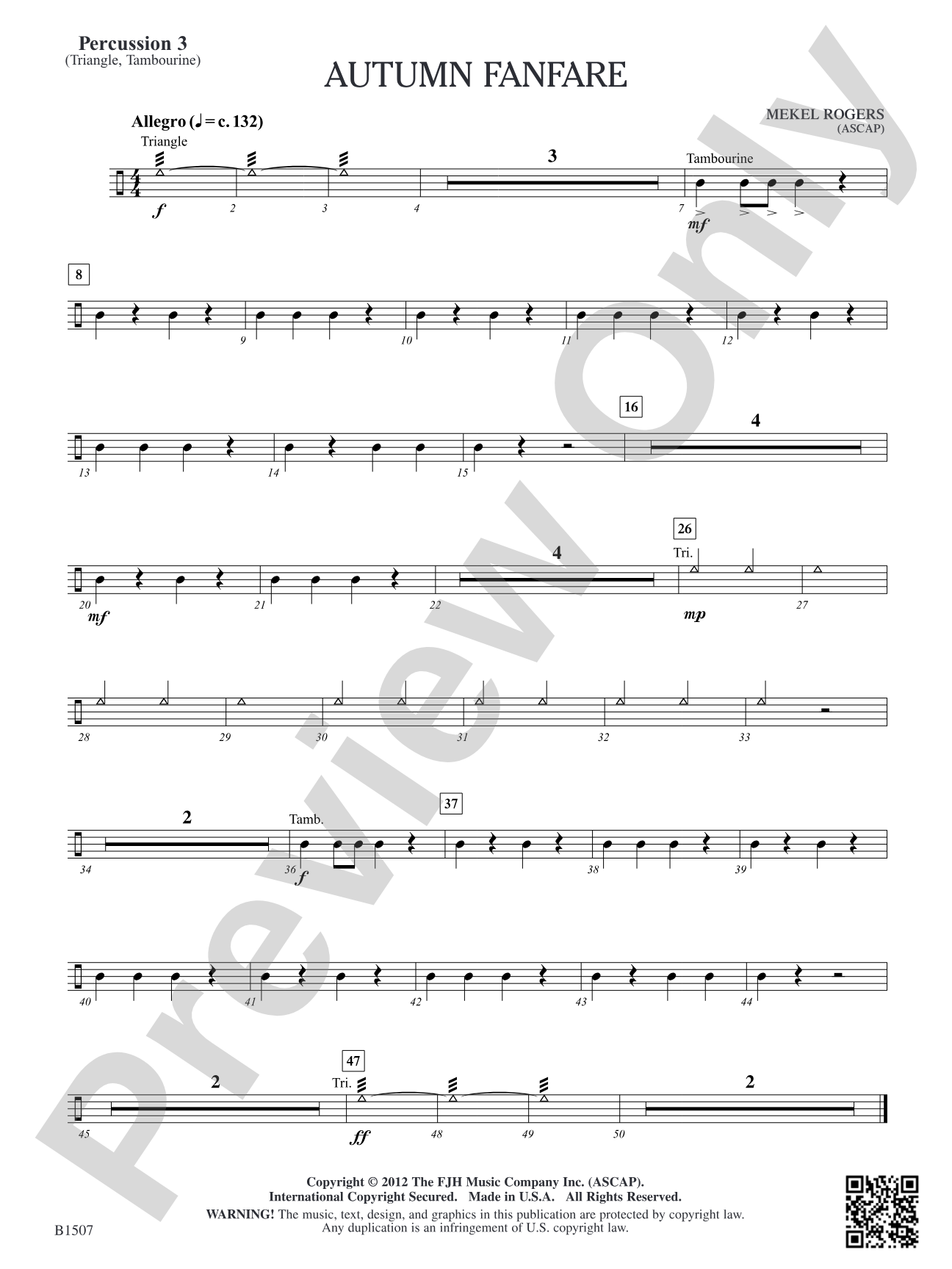 Autumn Fanfare: Percussion 3