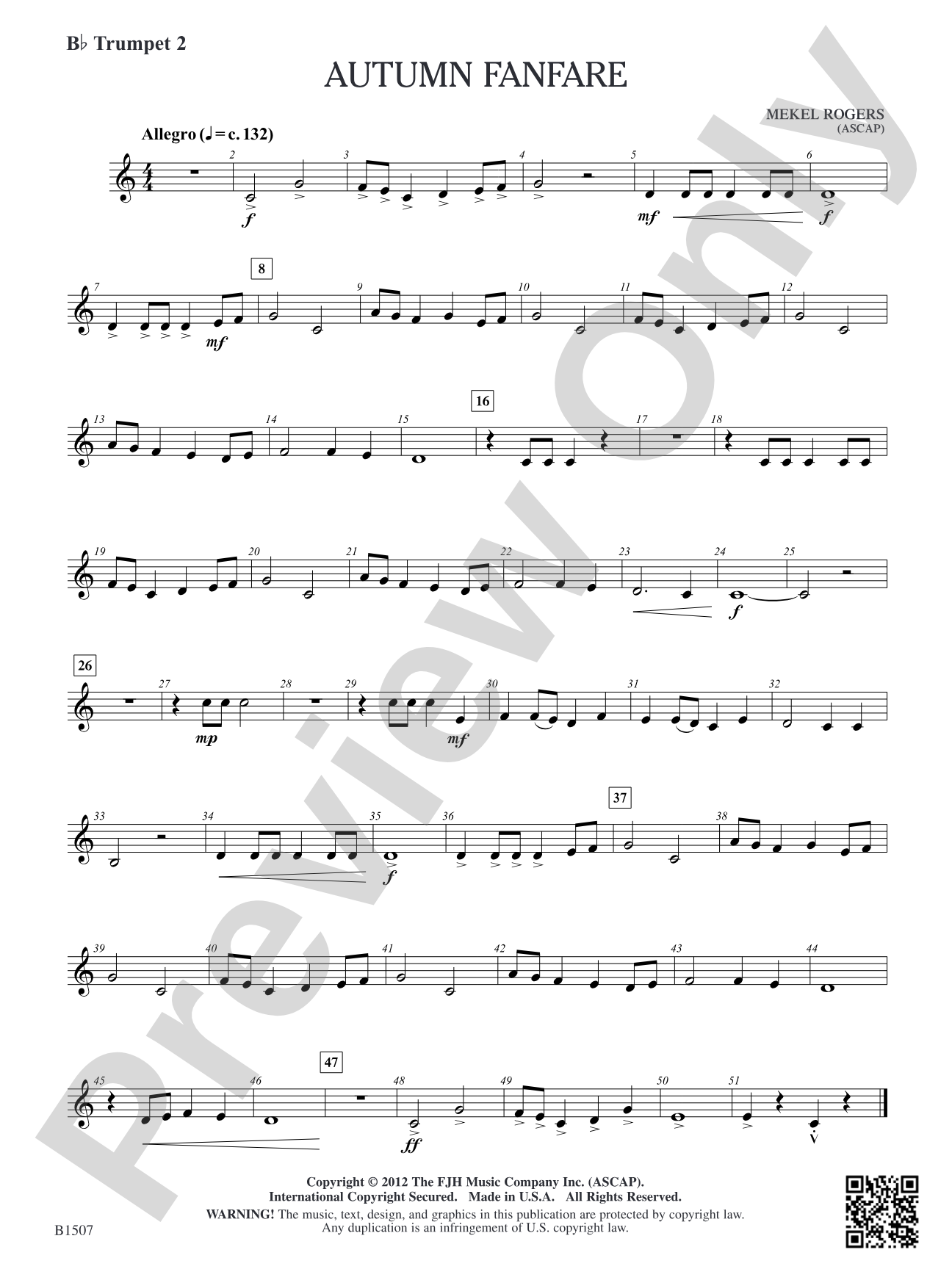 Autumn Fanfare: B-flat Trumpet 2