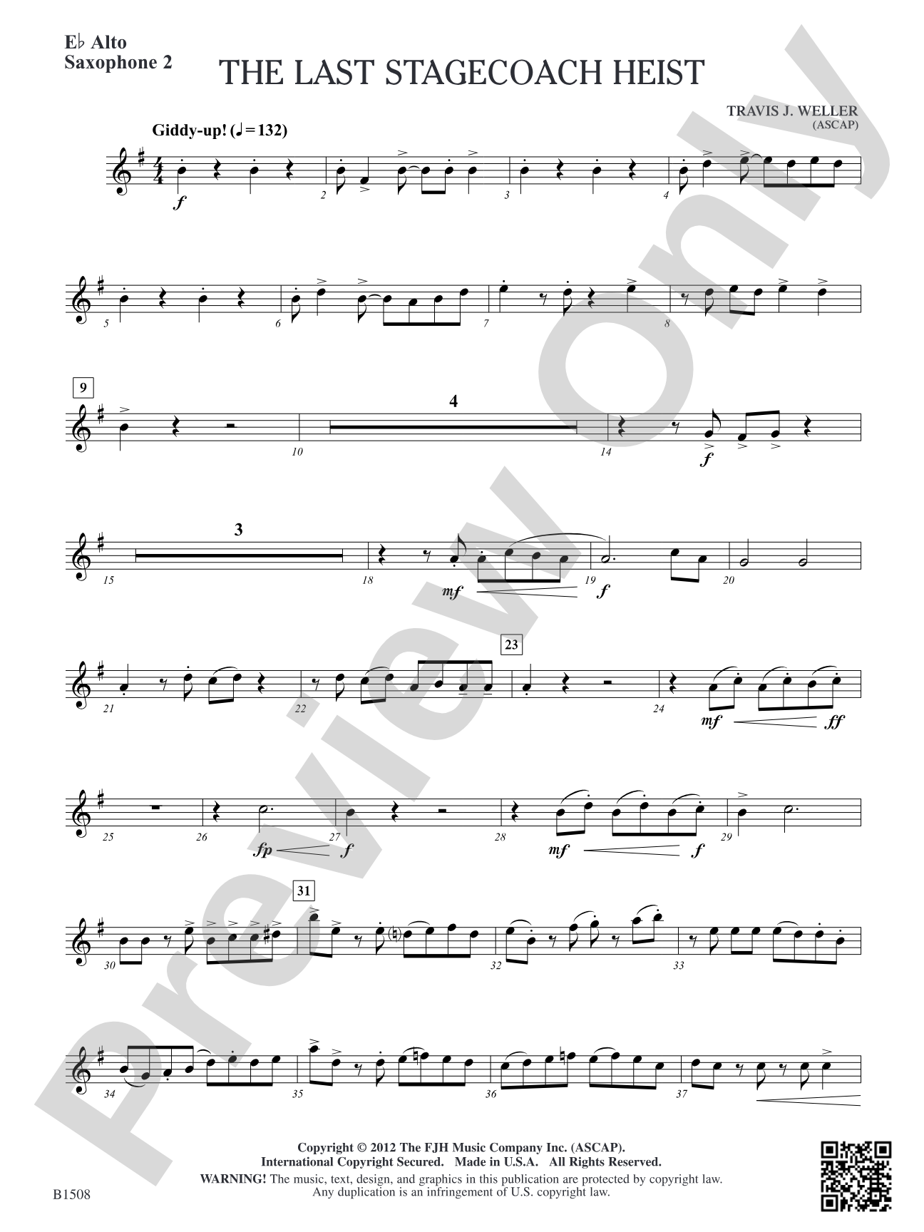 The Last Stagecoach Heist: E-flat Alto Saxophone 2