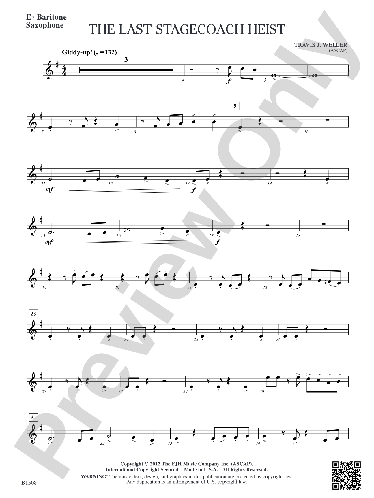 The Last Stagecoach Heist: E-flat Baritone Saxophone