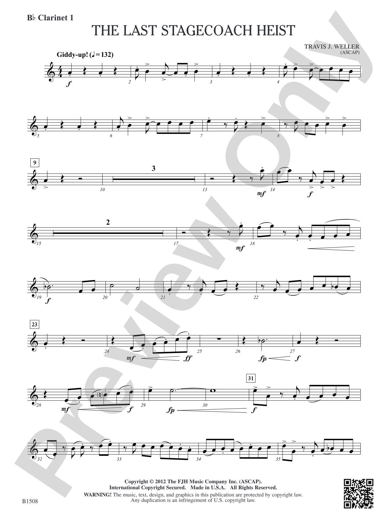 The Last Stagecoach Heist: B-flat Clarinet 1