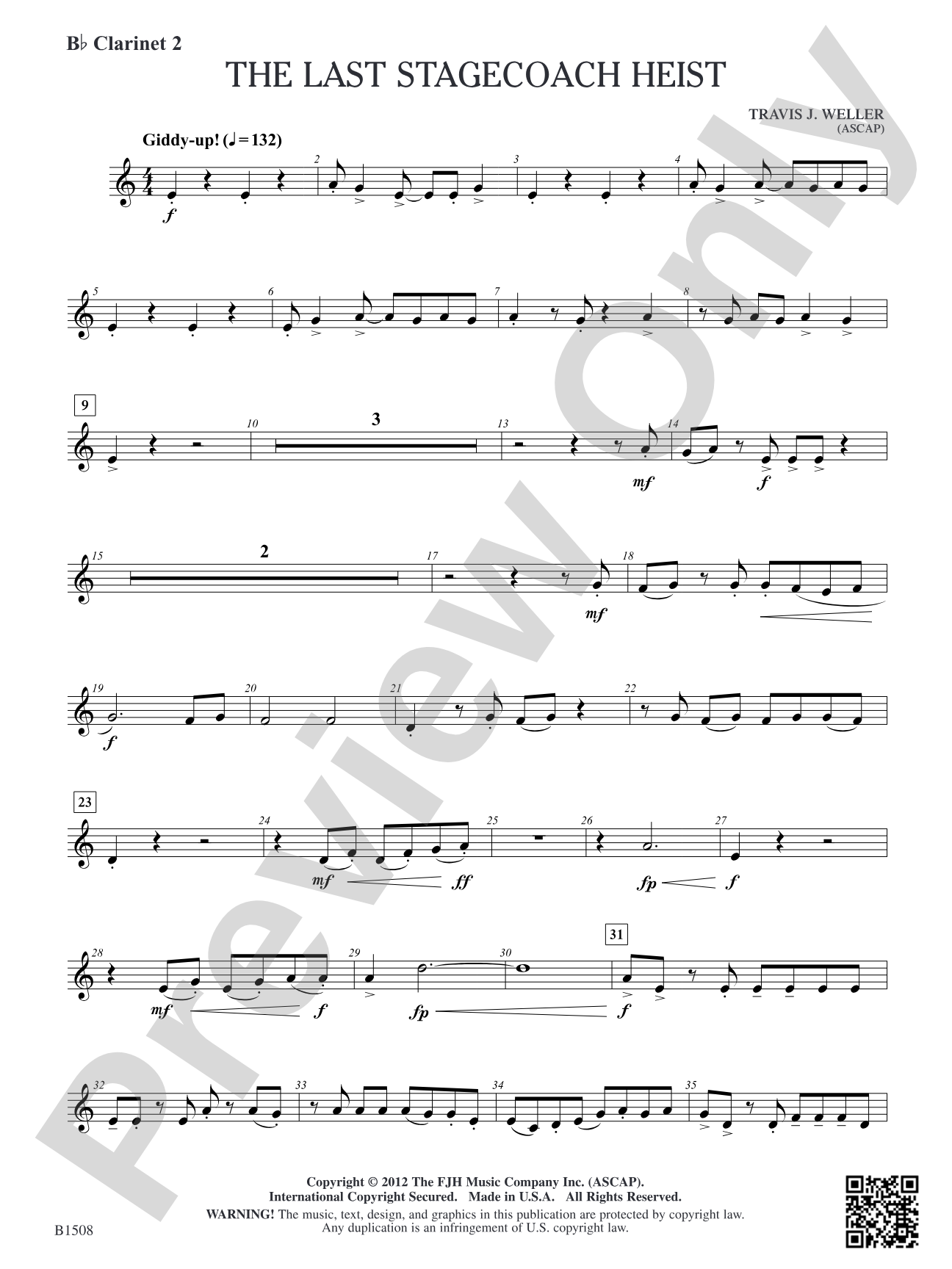 The Last Stagecoach Heist: B-flat Clarinet 2