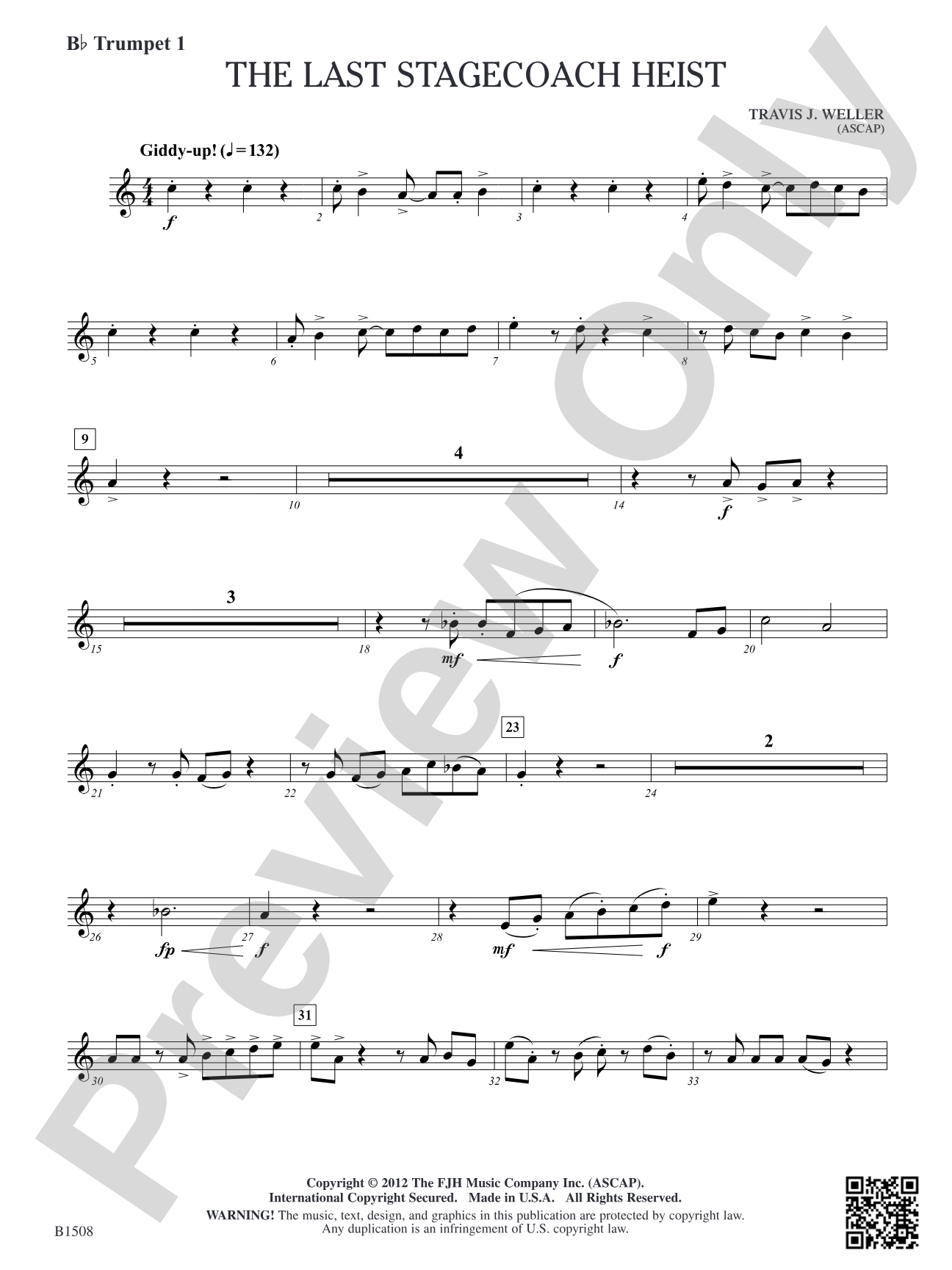The Last Stagecoach Heist: B-flat Trumpet 1