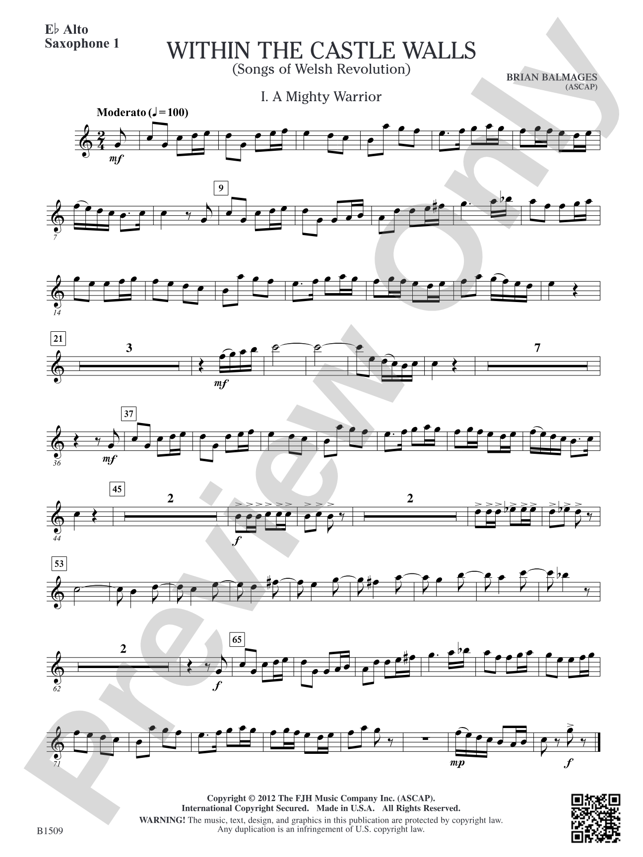 Within the Castle Walls: E-flat Alto Saxophone 1