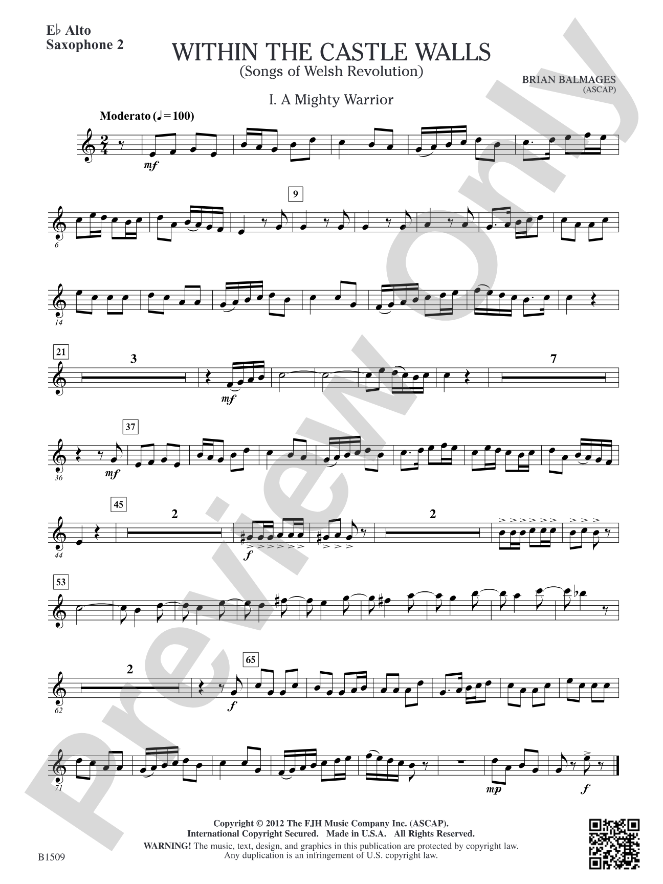 Within the Castle Walls: E-flat Alto Saxophone 2