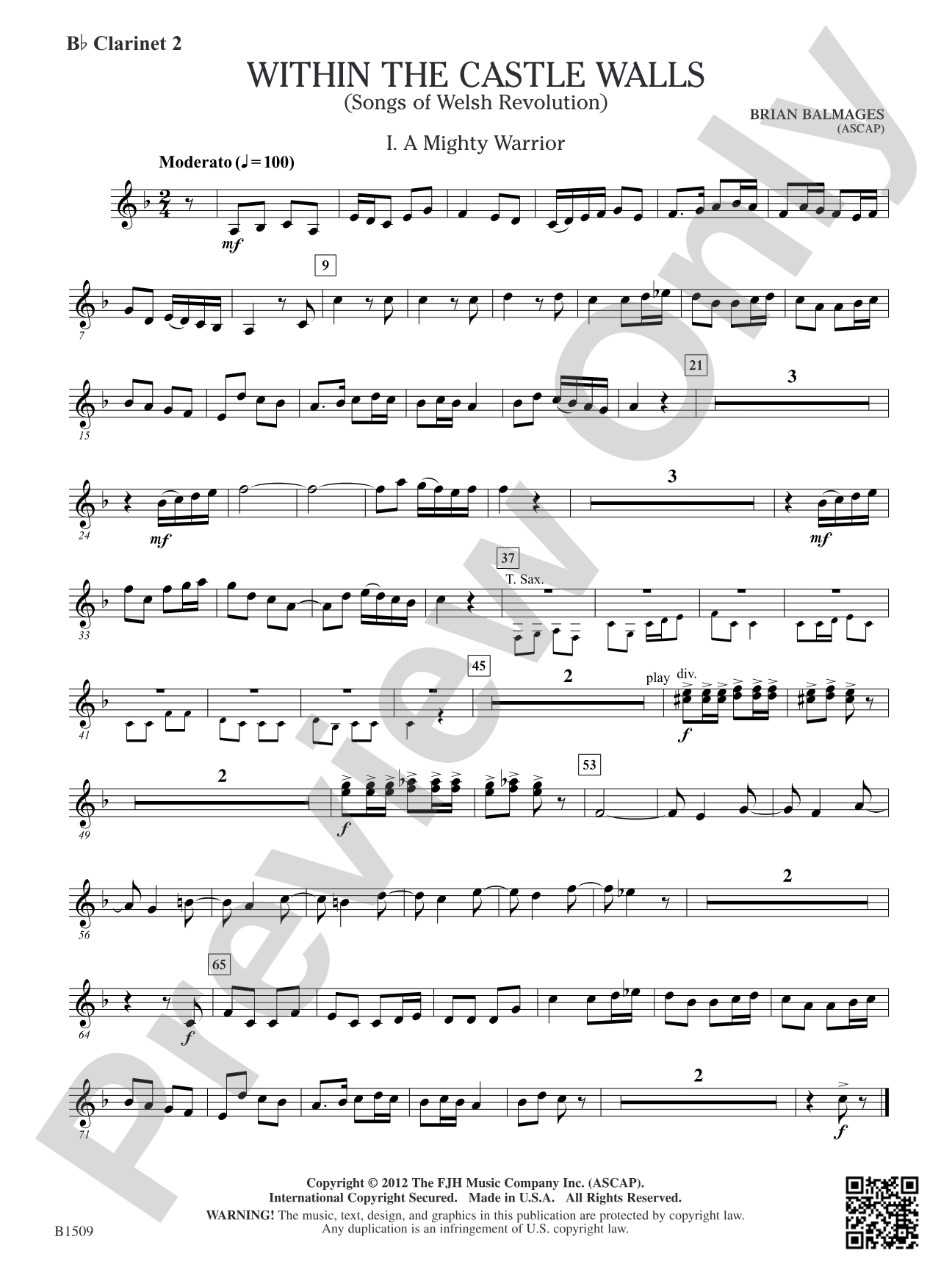 Within the Castle Walls: B-flat Clarinet 2