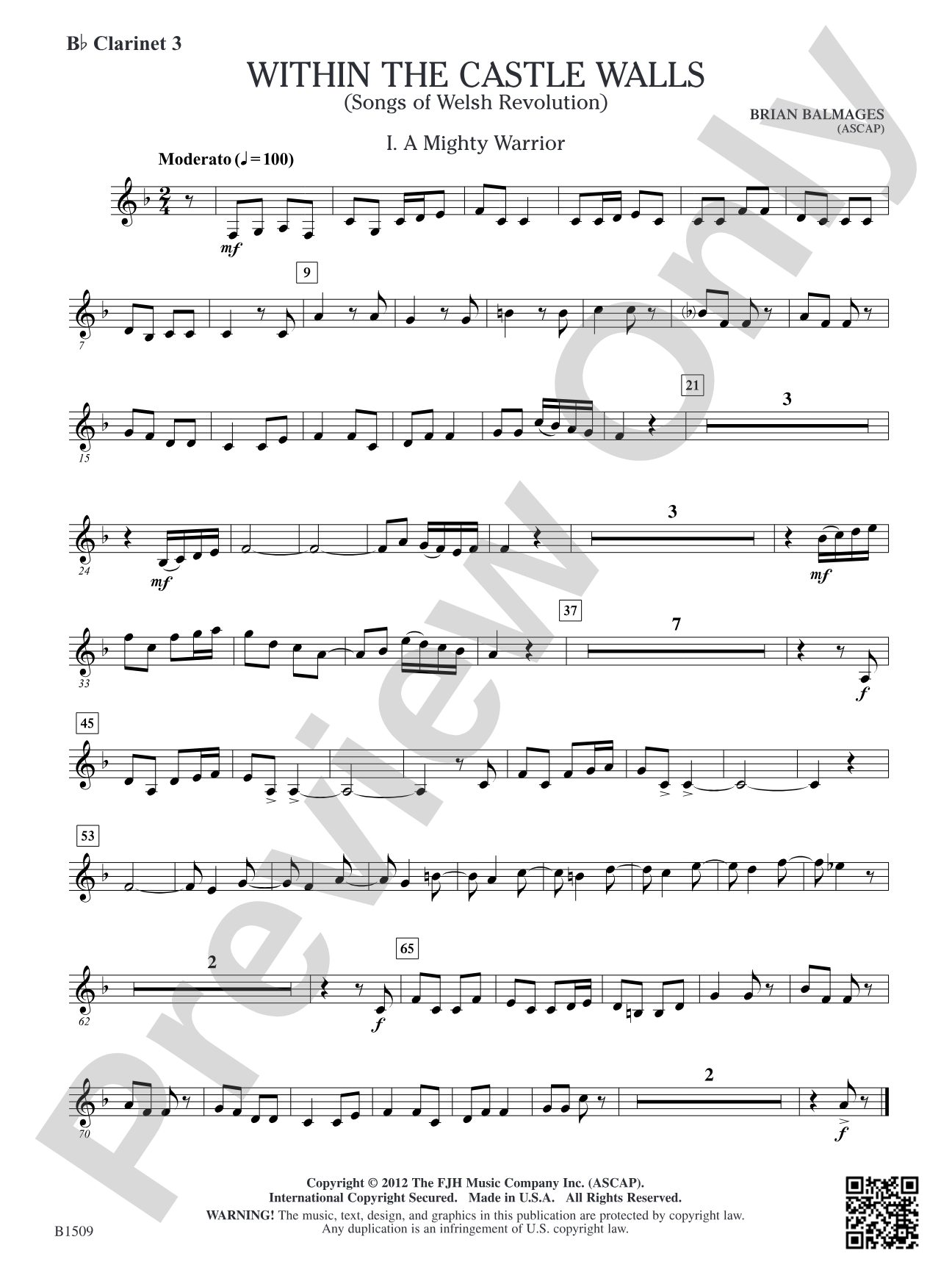 Within the Castle Walls: B-flat Clarinet 3