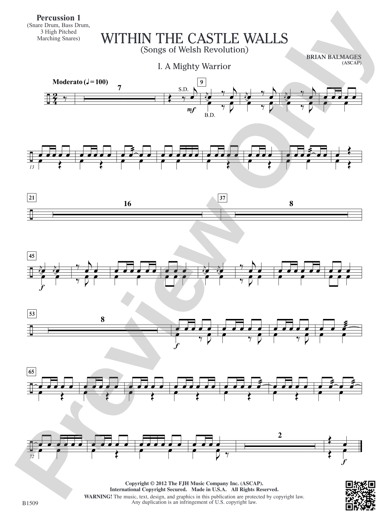 Within the Castle Walls: Percussion 1