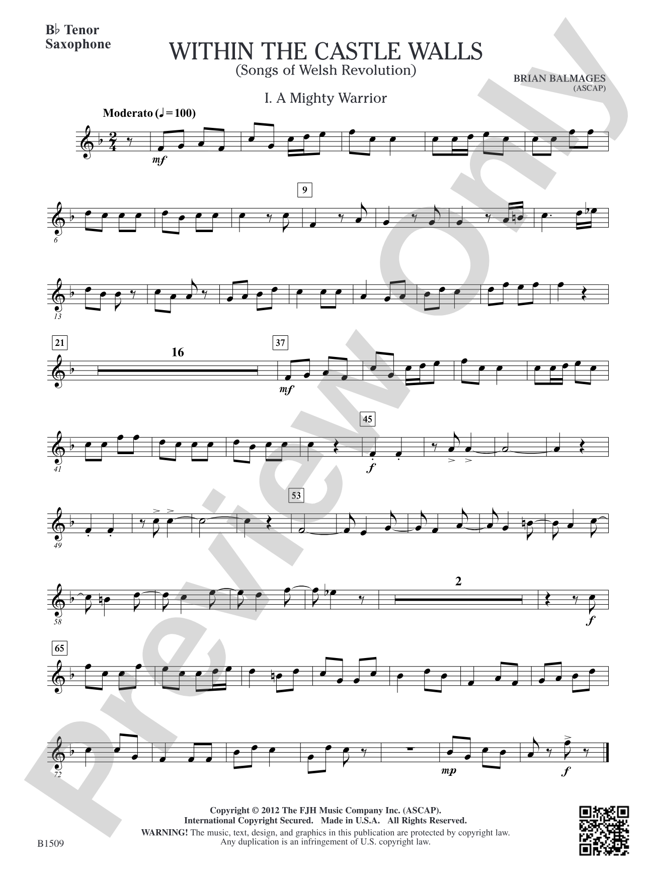 Within the Castle Walls: B-flat Tenor Saxophone