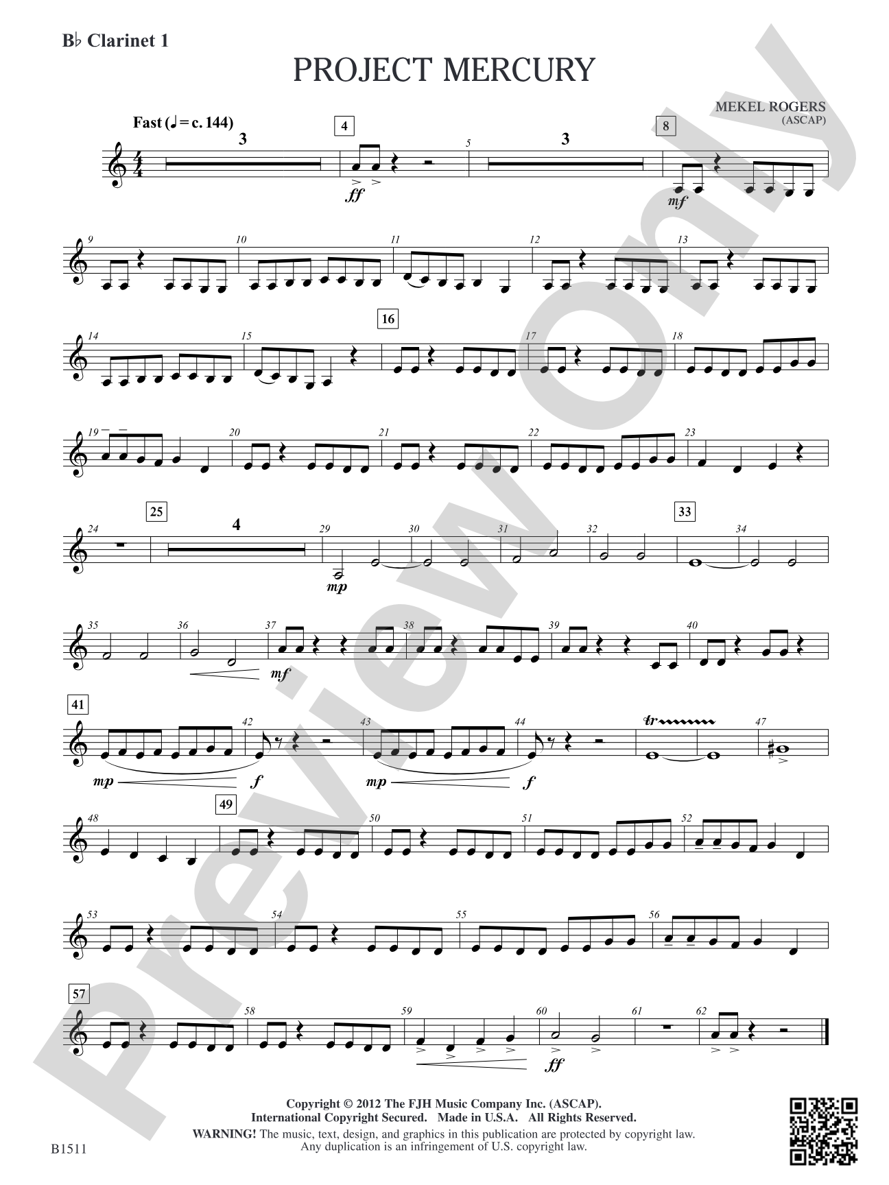 Project Mercury: B-flat Clarinet 1