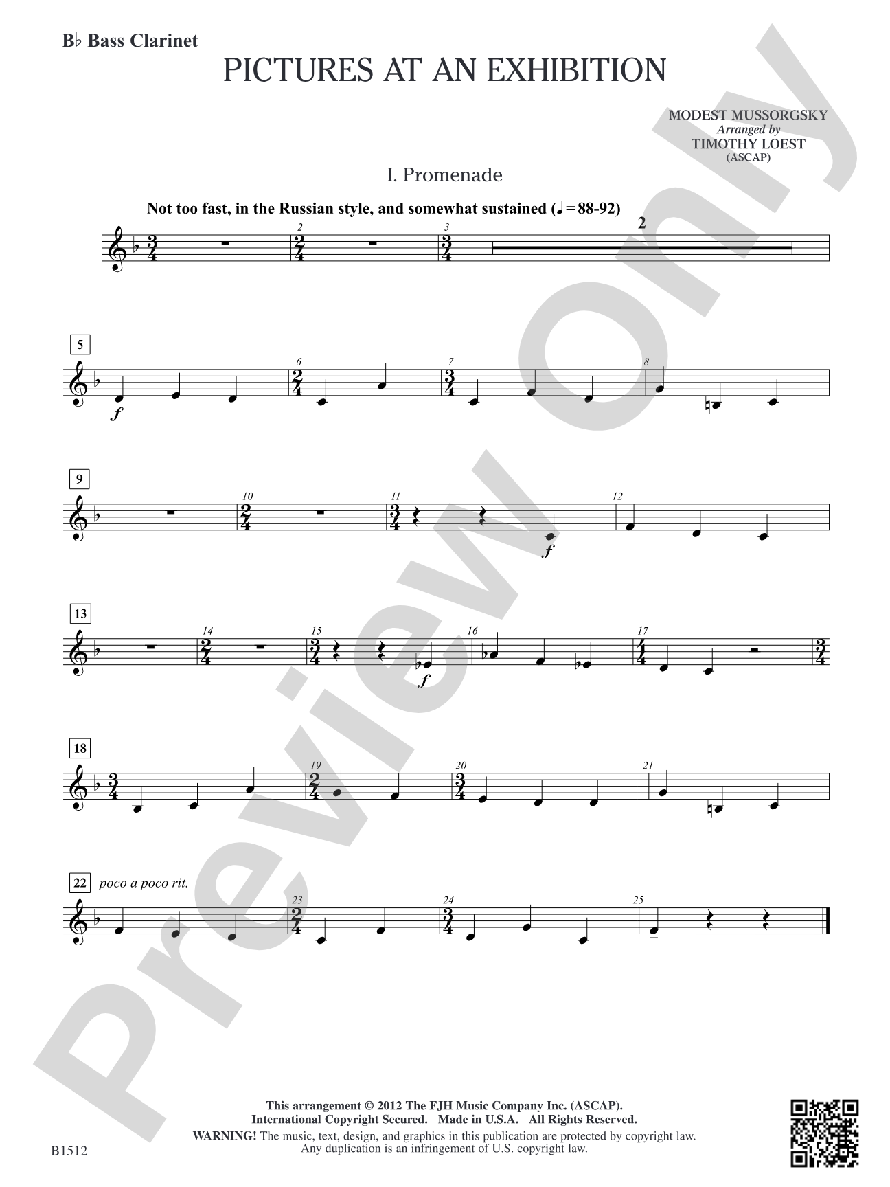 Pictures at an Exhibition: B-flat Bass Clarinet