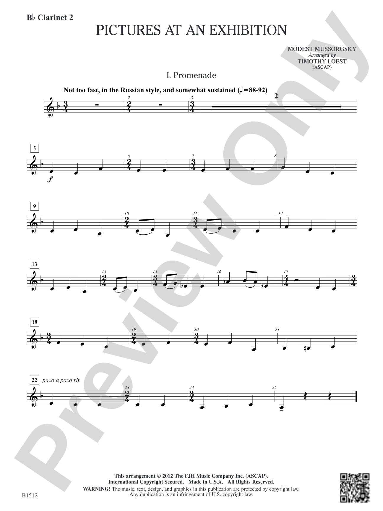 Pictures at an Exhibition: B-flat Clarinet 2