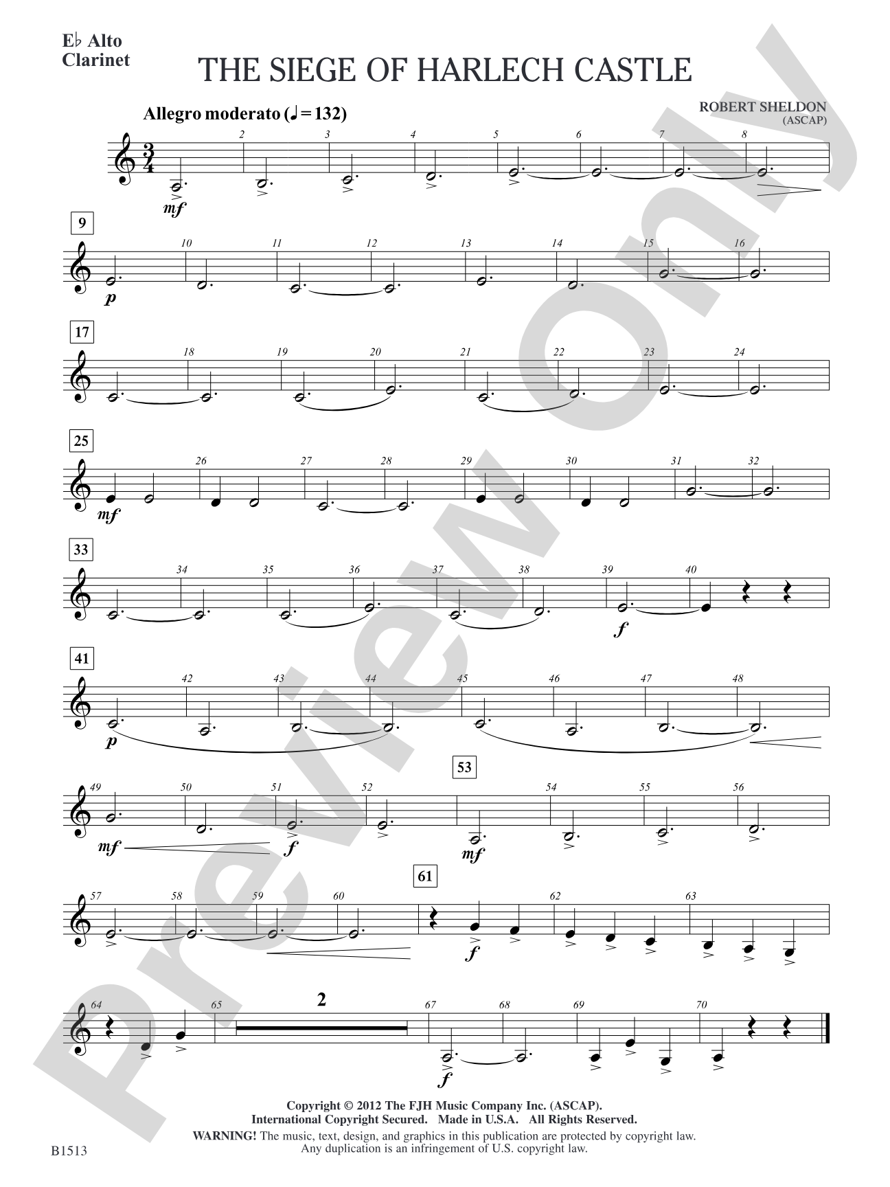 The Siege of Harlech Castle: E-flat Alto Clarinet
