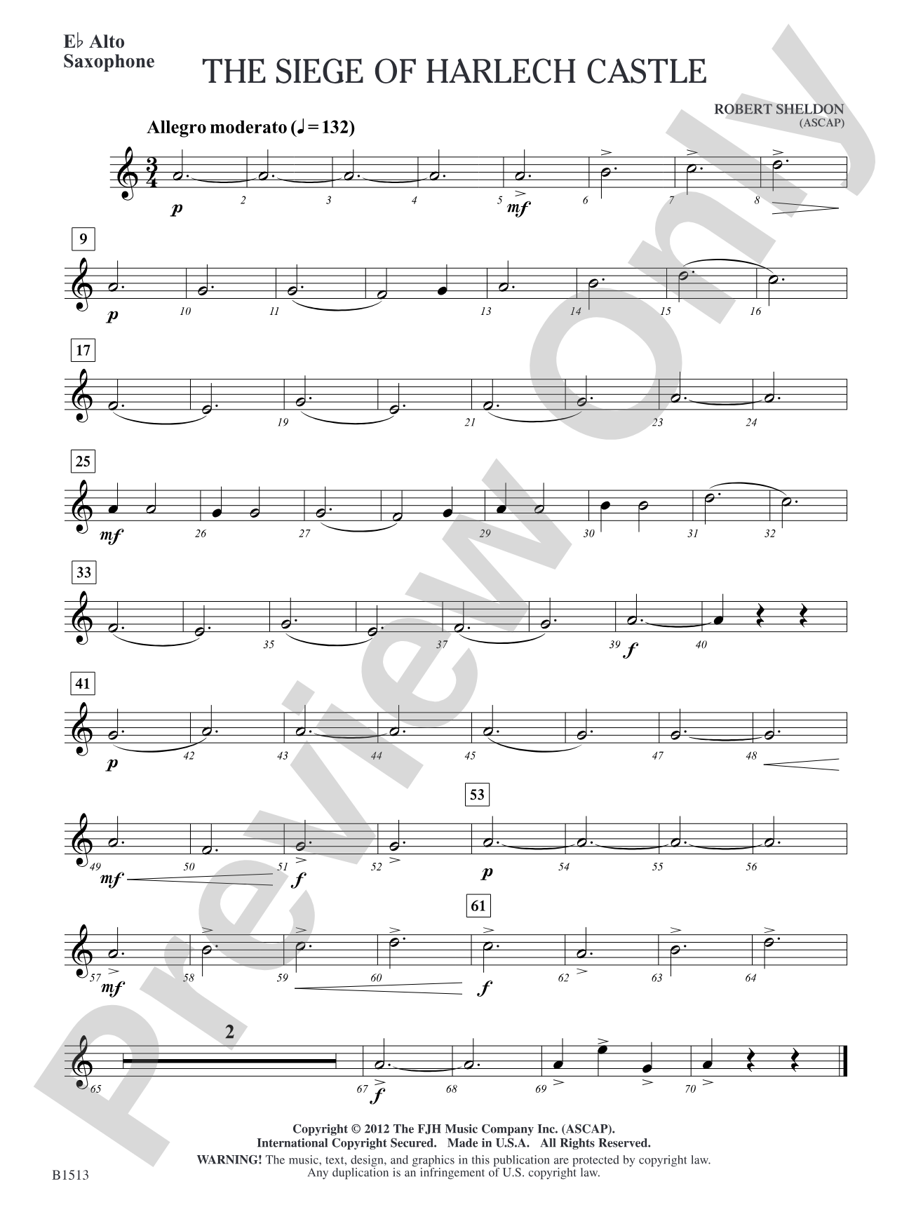 The Siege of Harlech Castle: E-flat Alto Saxophone