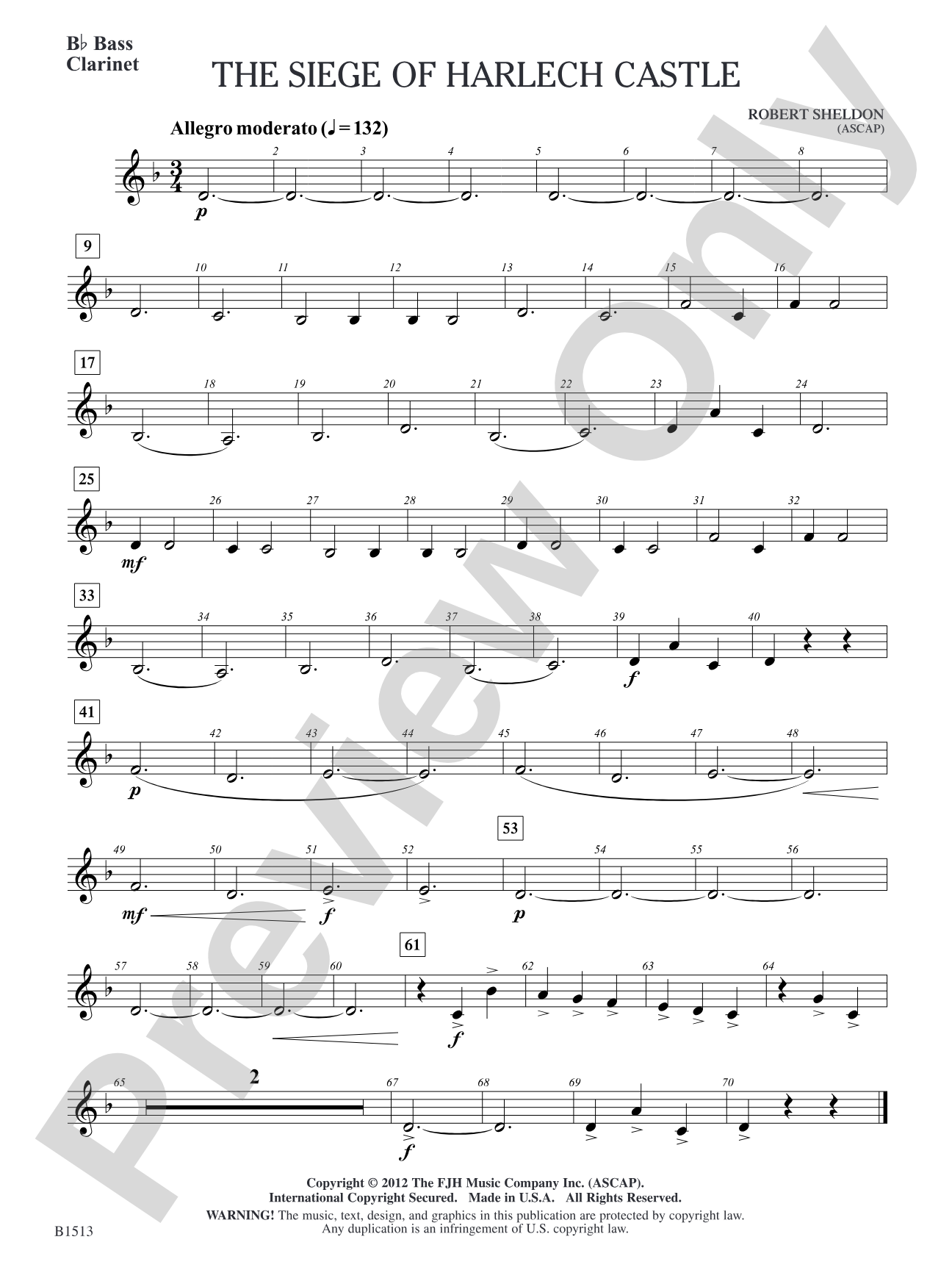 The Siege of Harlech Castle: B-flat Bass Clarinet
