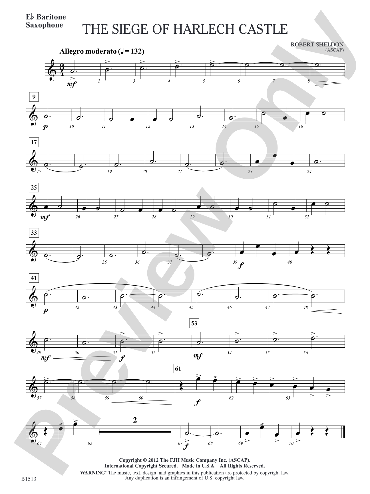 The Siege of Harlech Castle: E-flat Baritone Saxophone