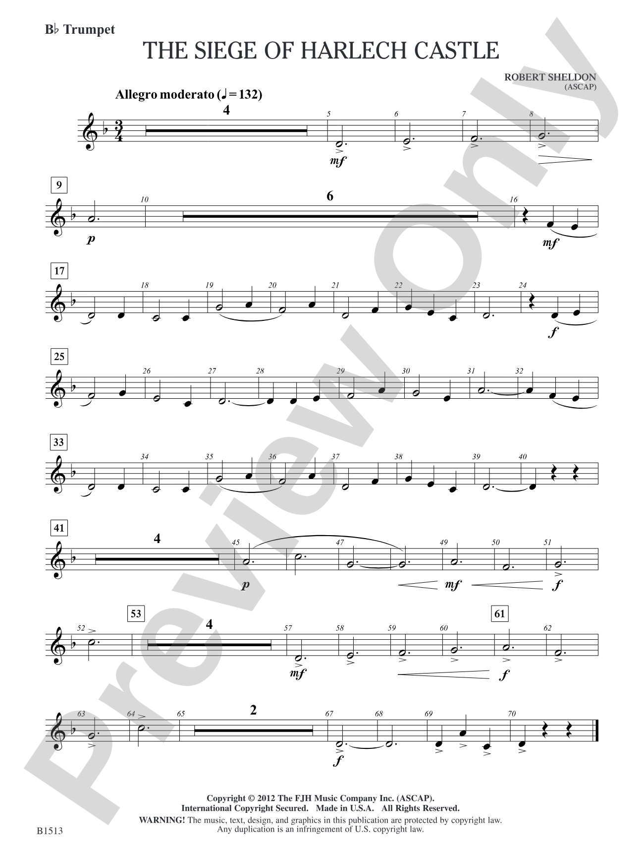The Siege of Harlech Castle: B-flat Trumpet