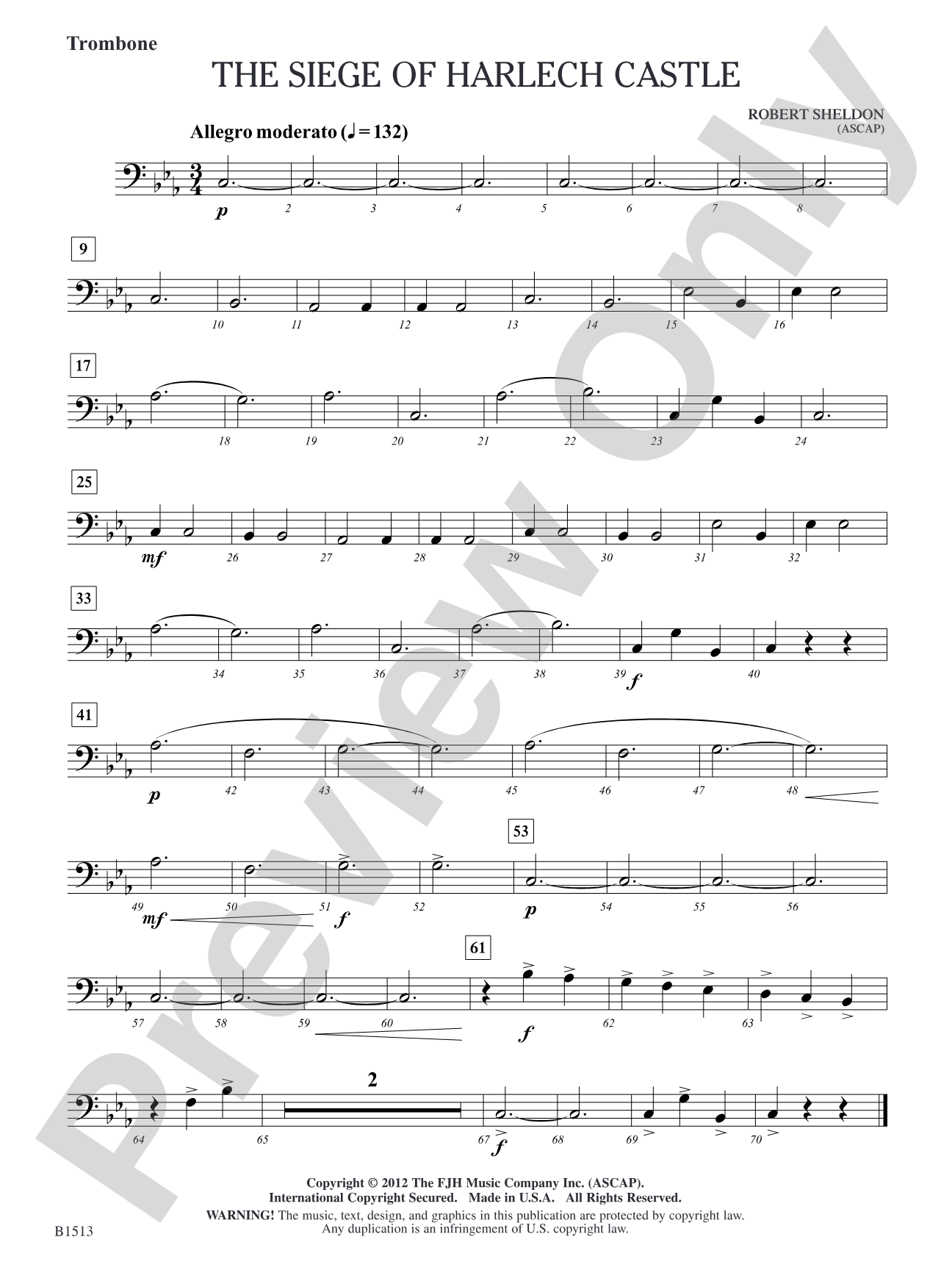 The Siege of Harlech Castle: Trombone