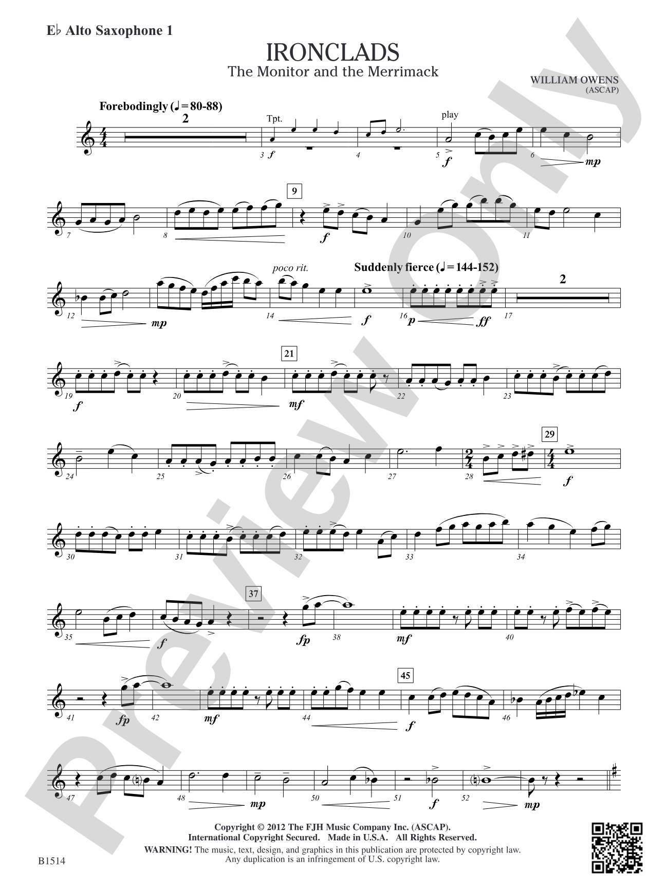 Ironclads: E-flat Alto Saxophone 1