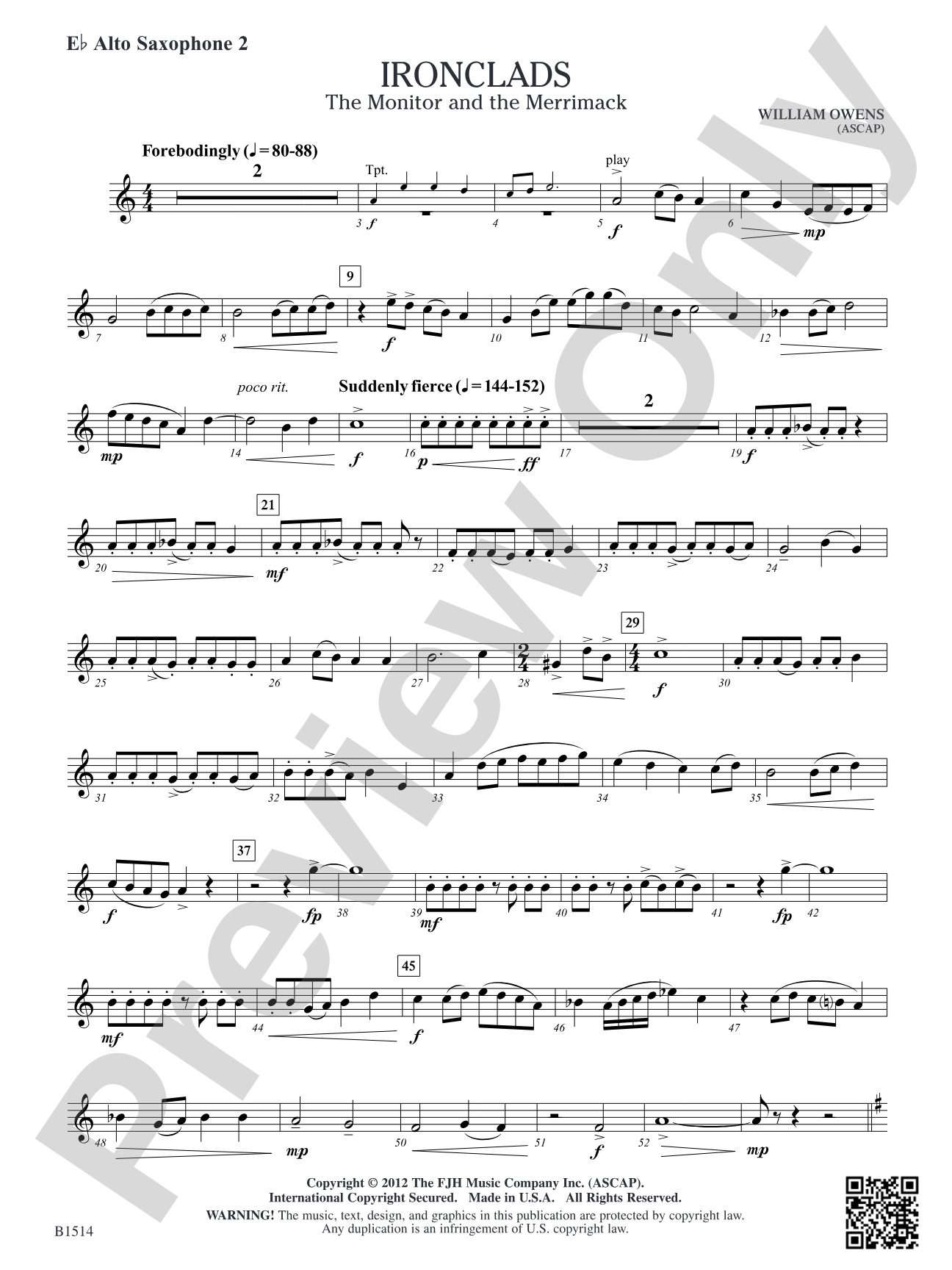 Ironclads: E-flat Alto Saxophone 2