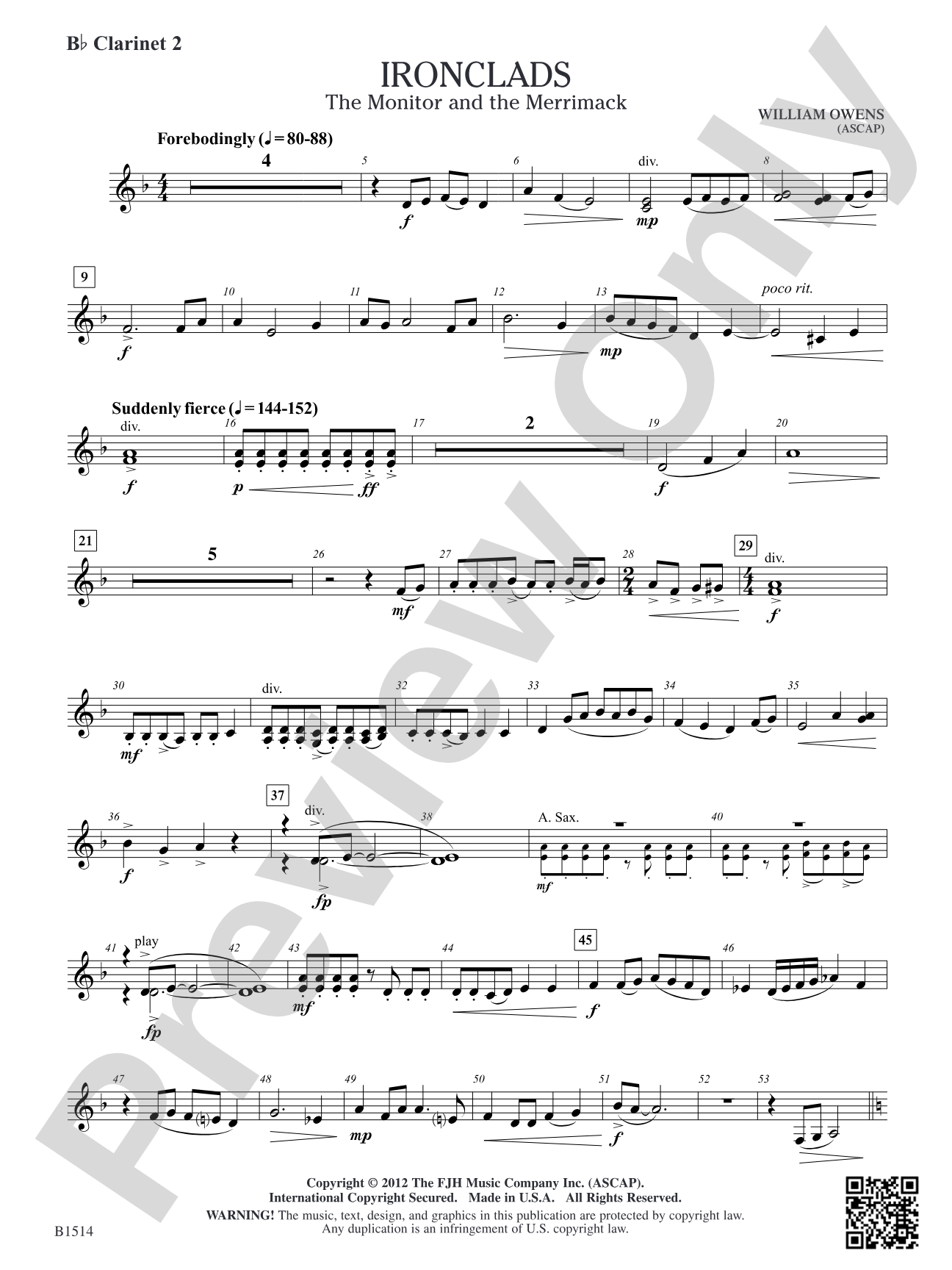 Ironclads: B-flat Clarinet 2