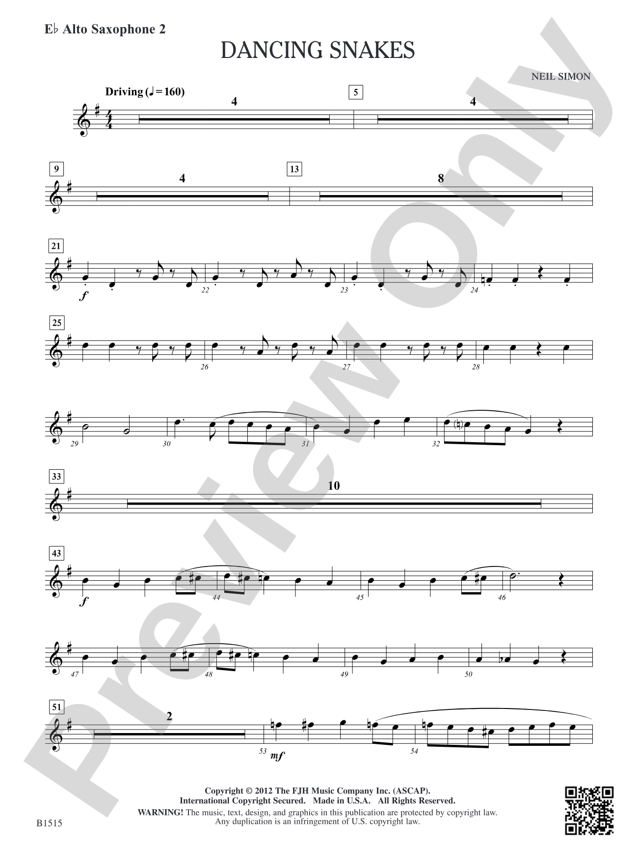 Dancing Snakes: E-flat Alto Saxophone 2