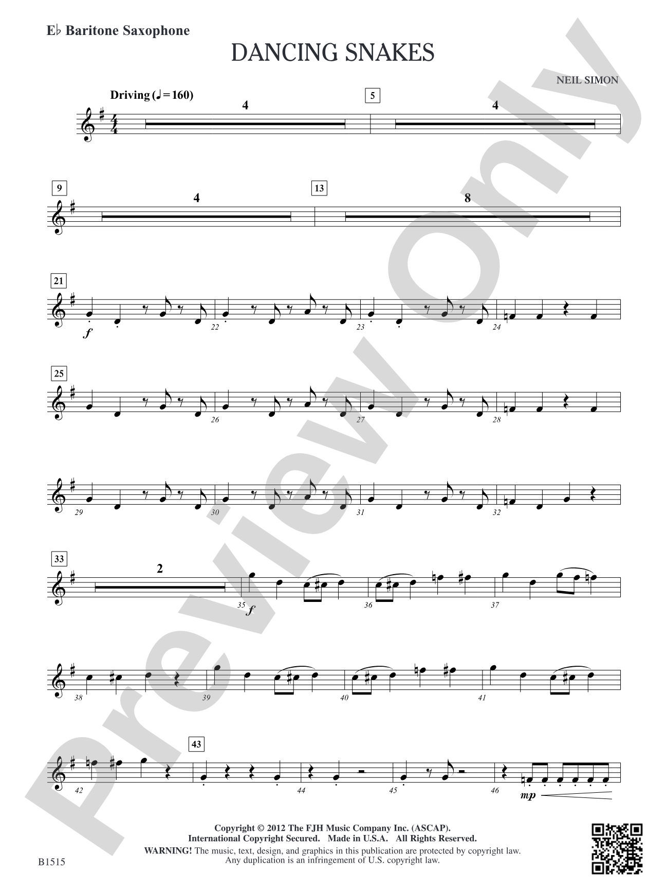 Dancing Snakes: E-flat Baritone Saxophone