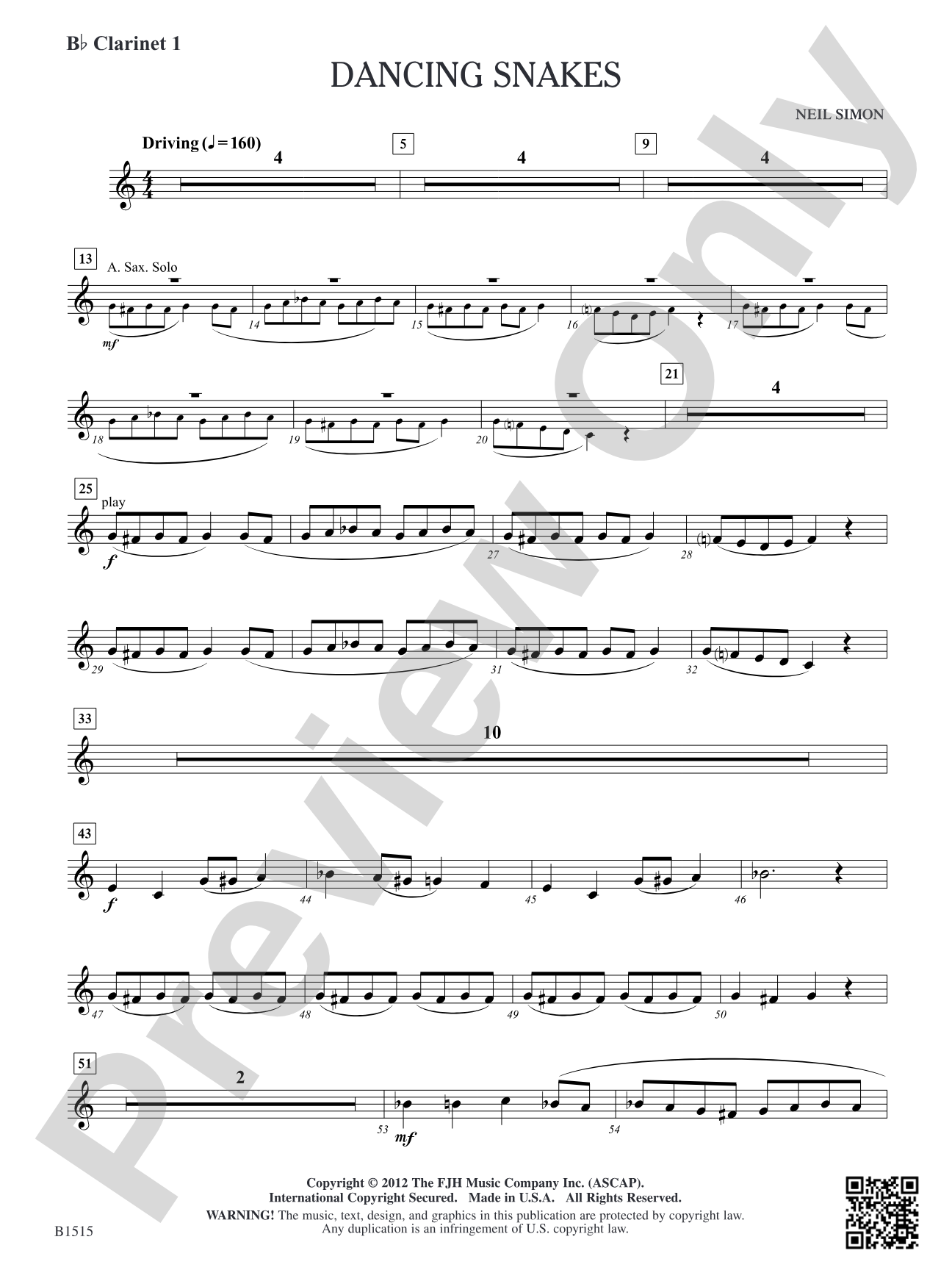 Dancing Snakes: B-flat Clarinet 1