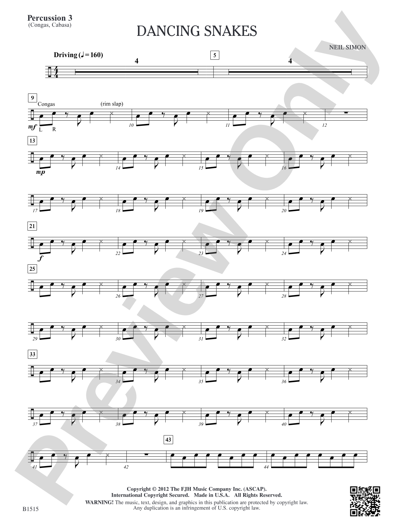 Dancing Snakes: Percussion 3