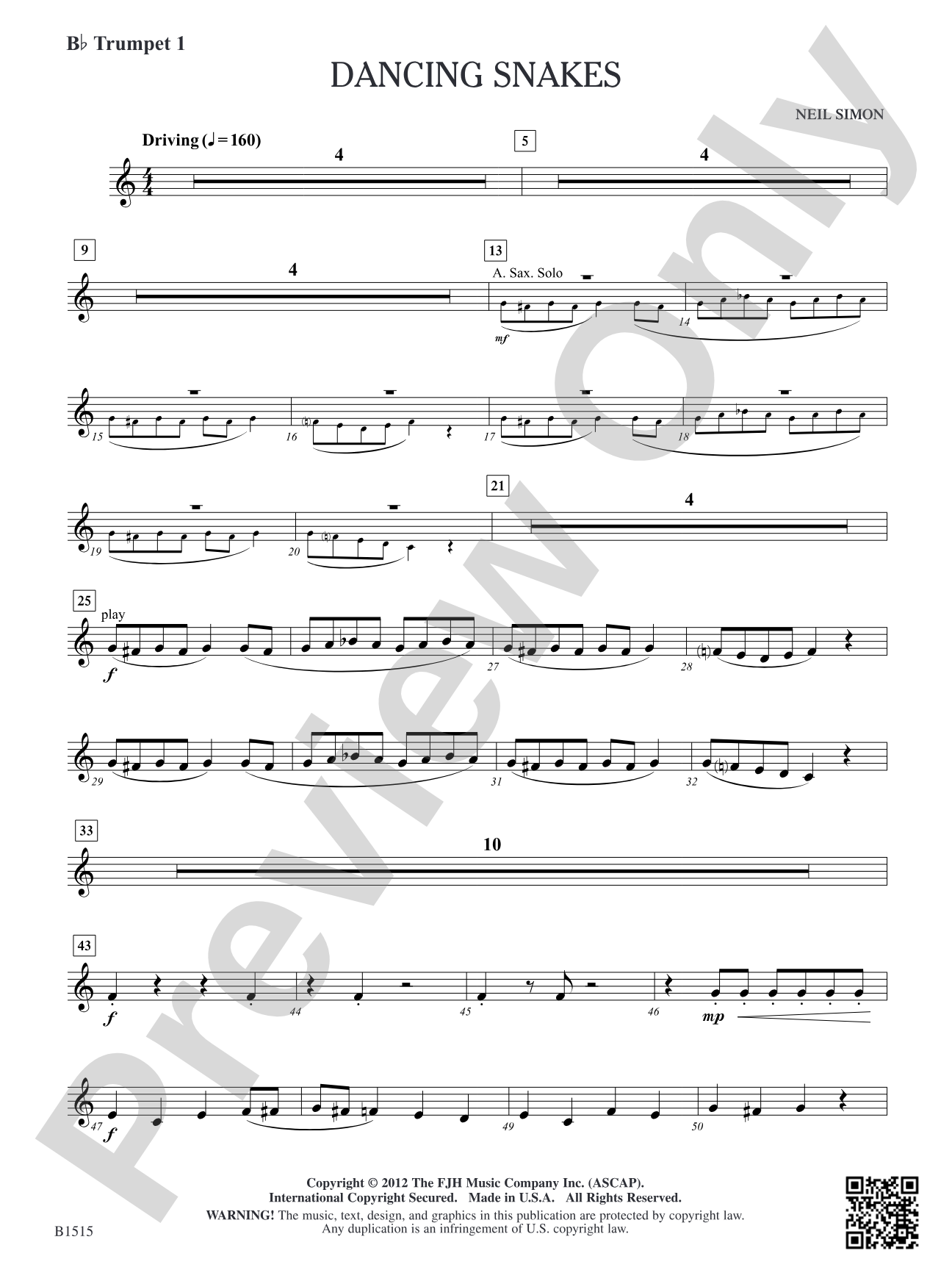 Dancing Snakes: B-flat Trumpet 1