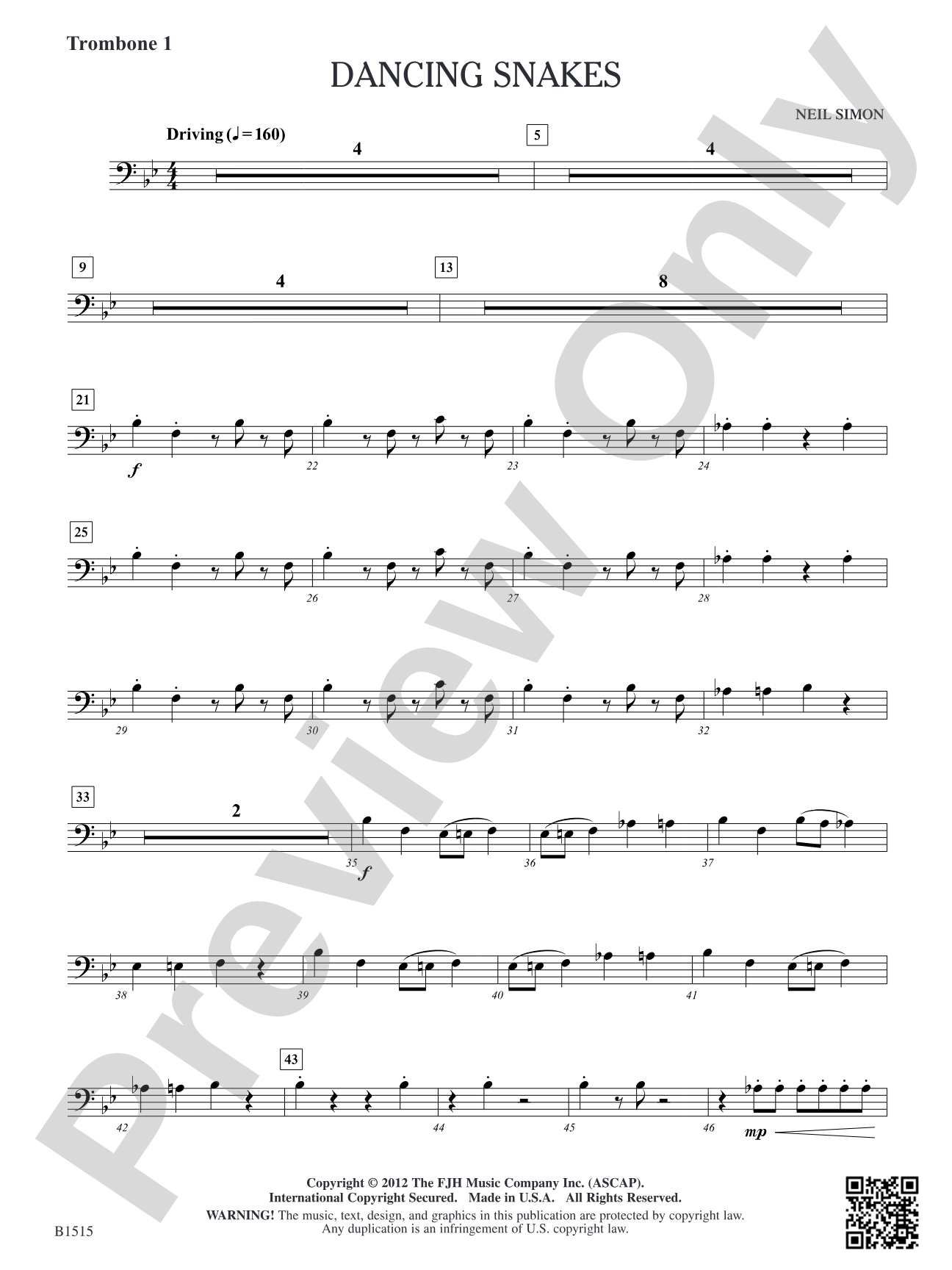 Dancing Snakes: Trombone 1