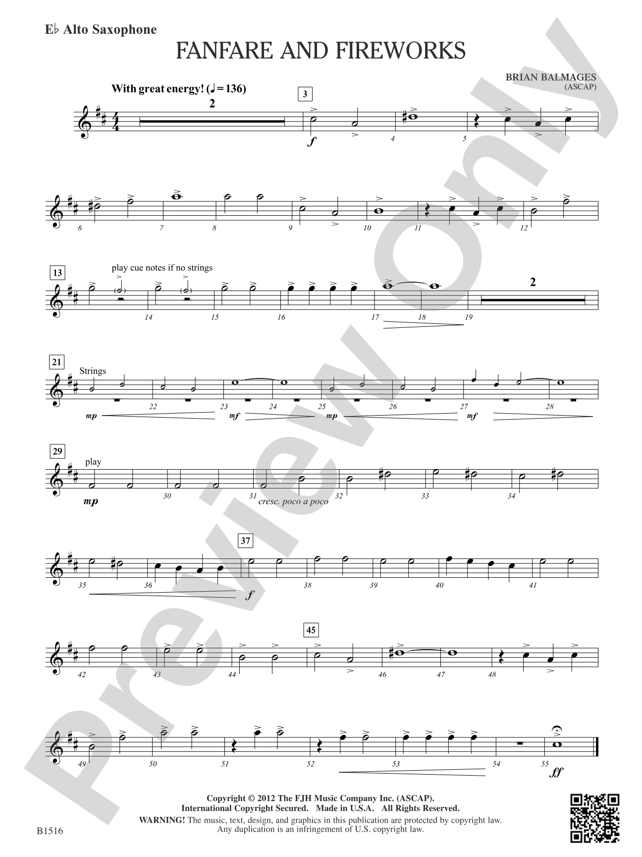 Fanfare and Fireworks: E-flat Alto Saxophone