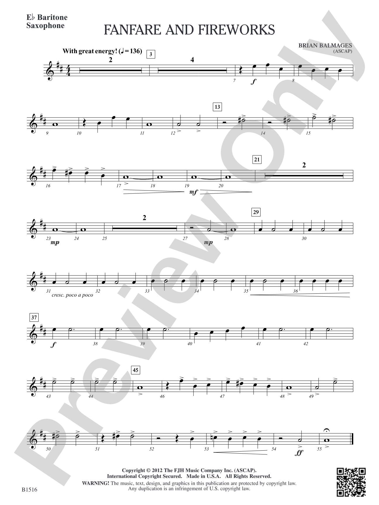 Fanfare and Fireworks: E-flat Baritone Saxophone