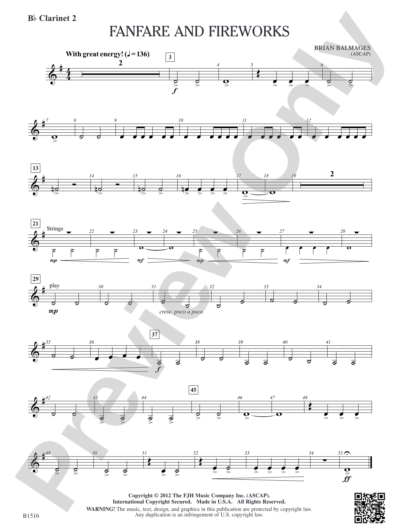Fanfare and Fireworks: B-flat Clarinet 2