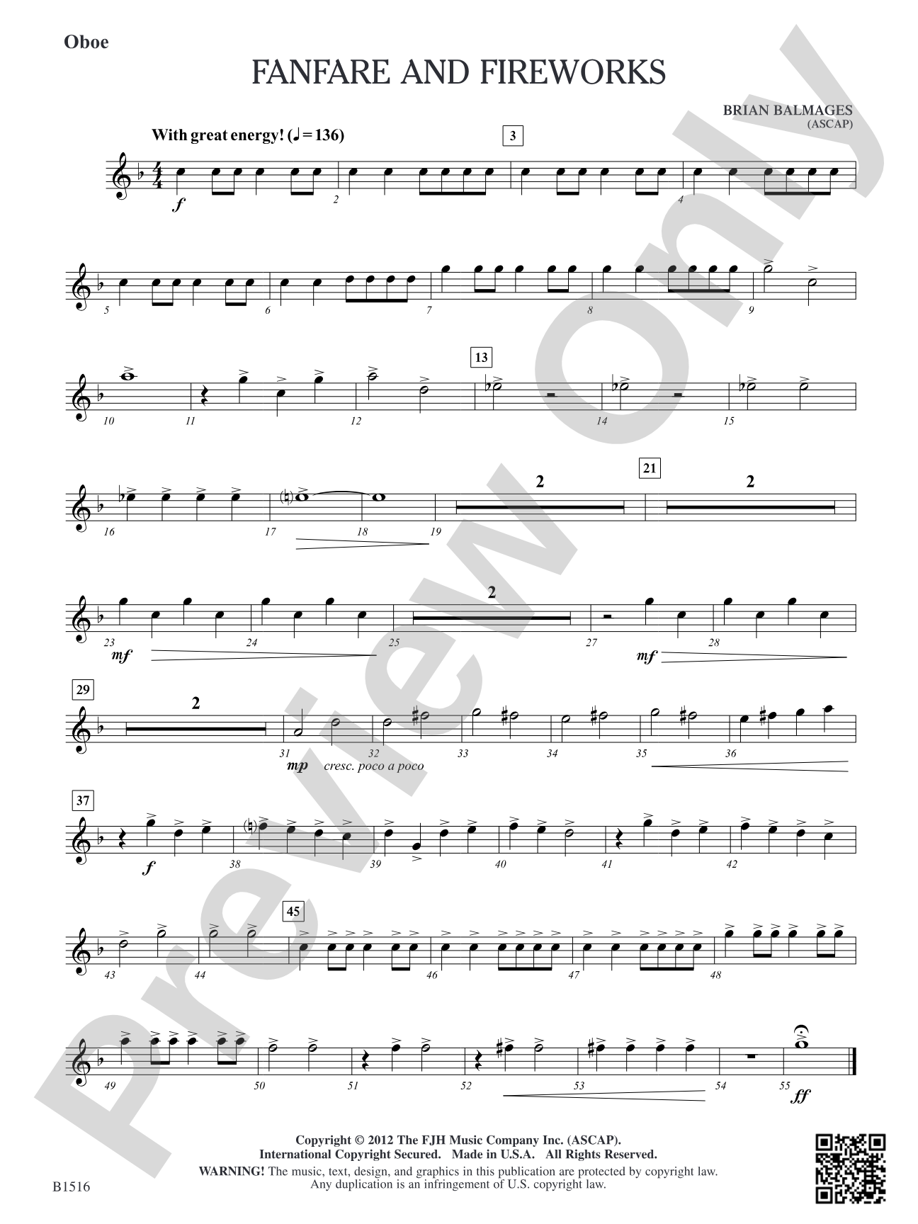 Fanfare and Fireworks: Oboe