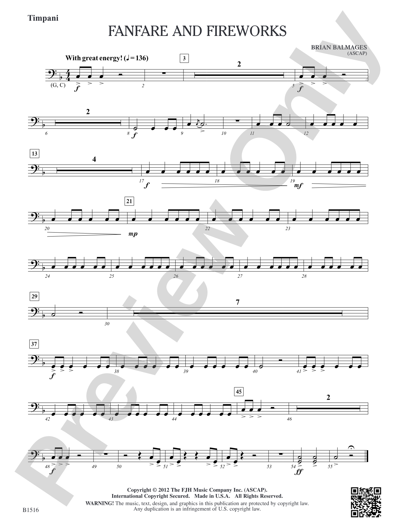 Fanfare and Fireworks: Opt. Timpani