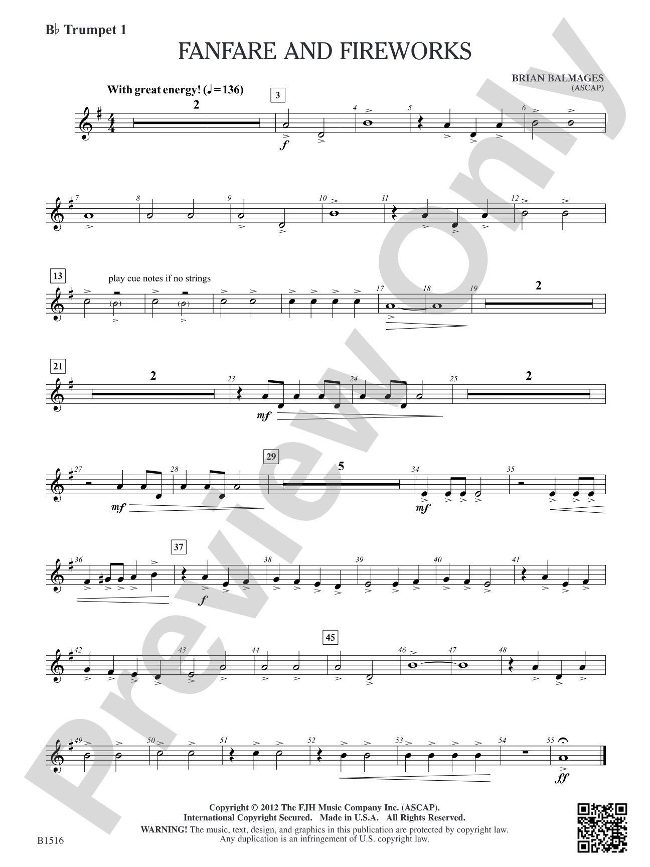 Fanfare and Fireworks: B-flat Trumpet 1