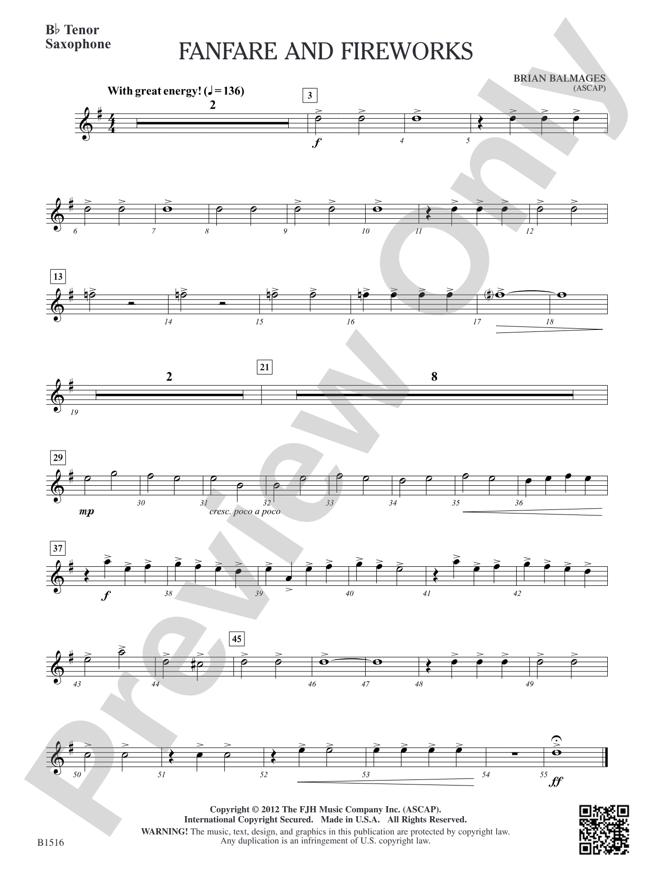 Fanfare and Fireworks: B-flat Tenor Saxophone