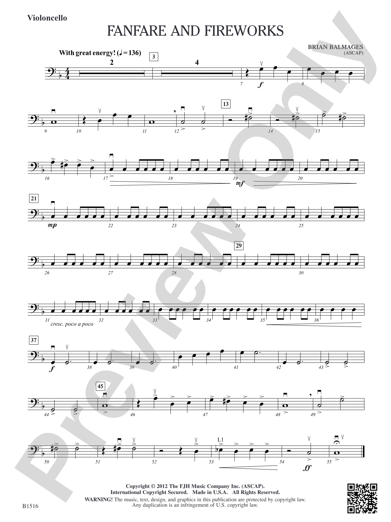 Fanfare and Fireworks: Violoncello