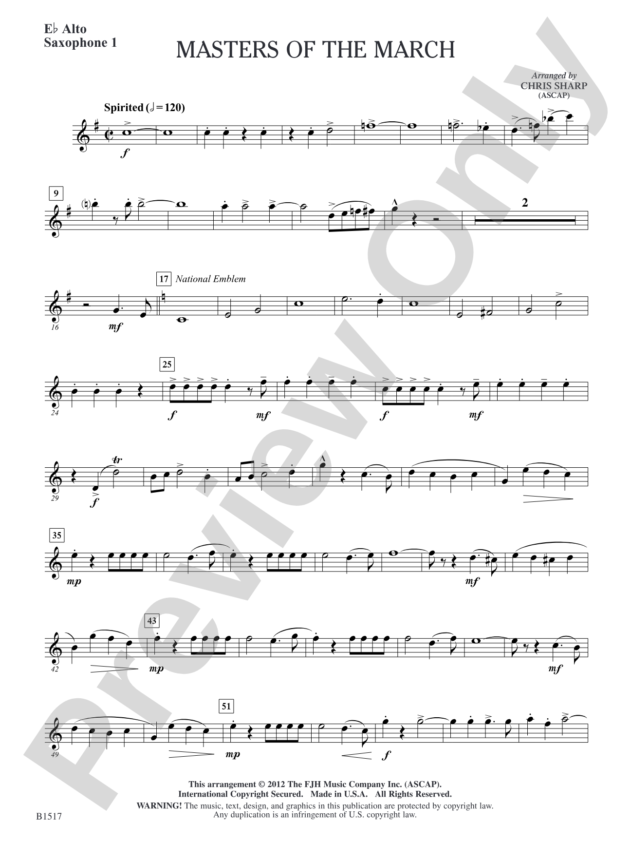 Master of the March: E-flat Alto Saxophone 1