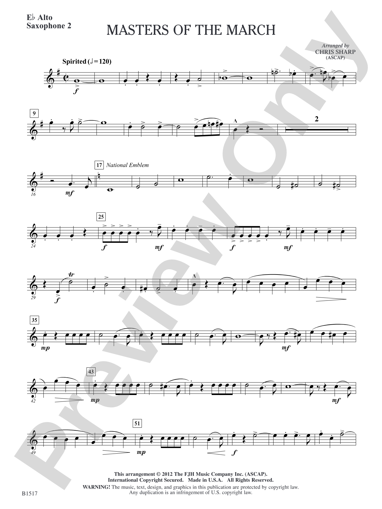 Master of the March: E-flat Alto Saxophone 2