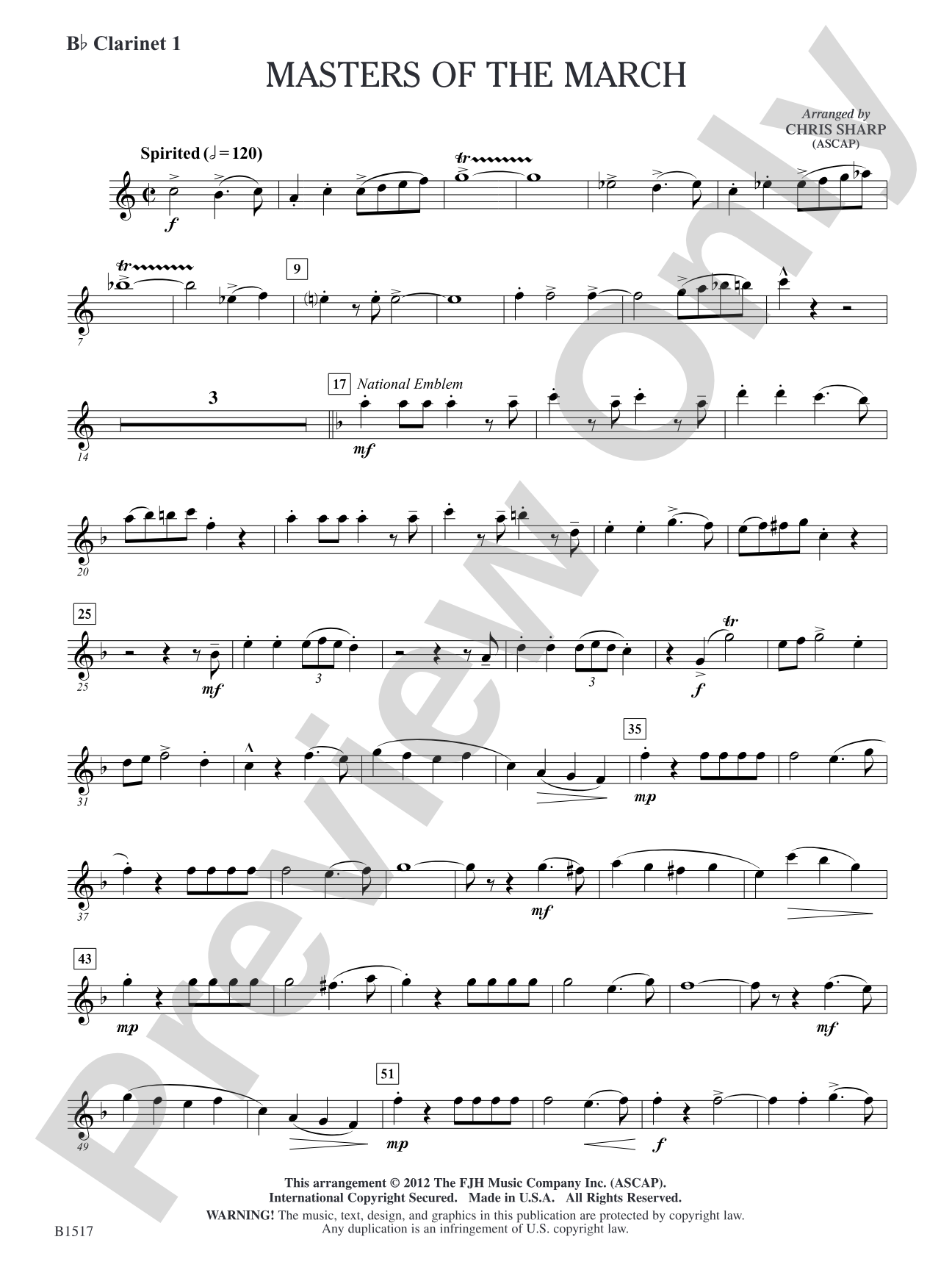 Master of the March: B-flat Clarinet 1