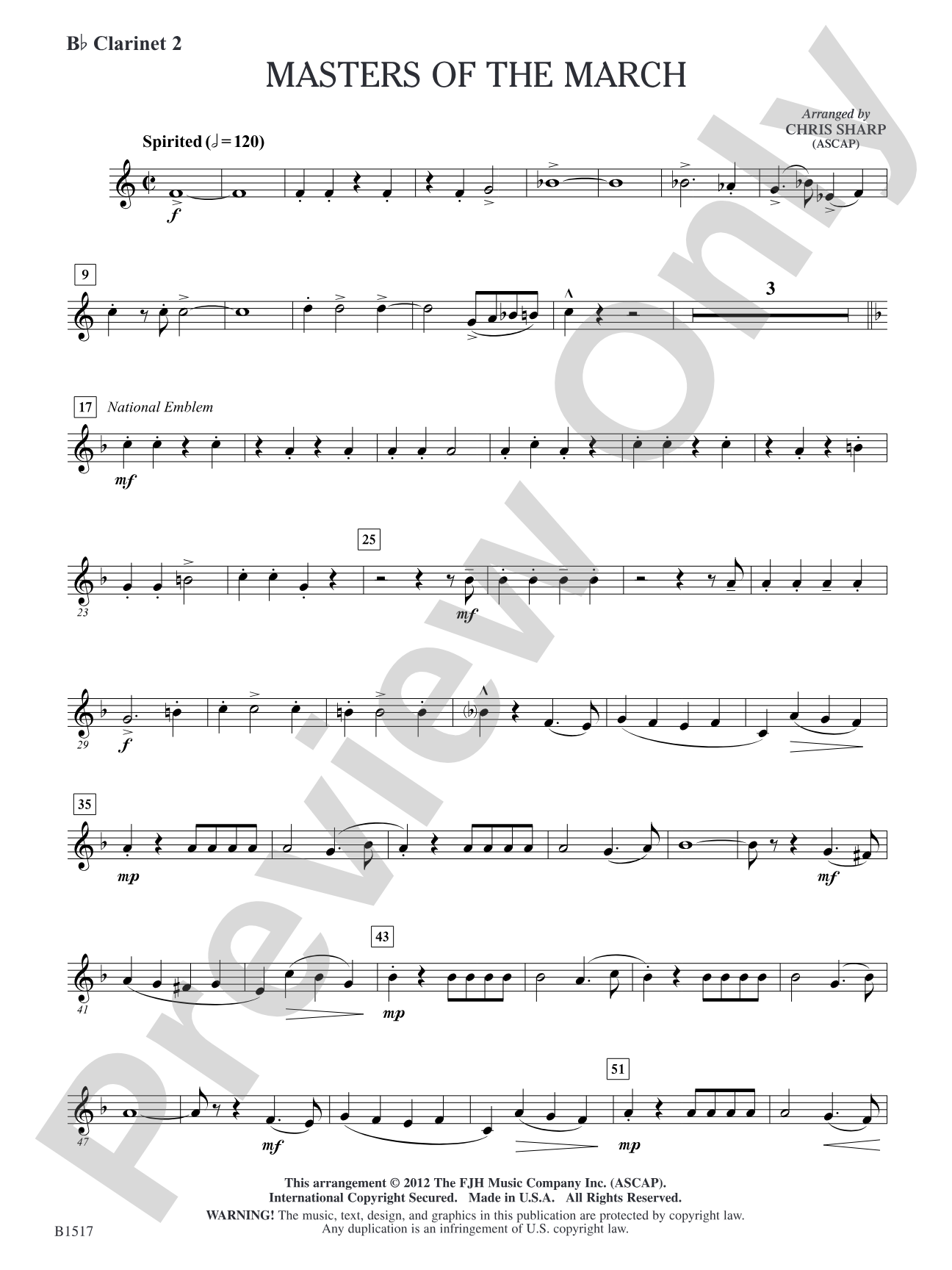 Master of the March: B-flat Clarinet 2