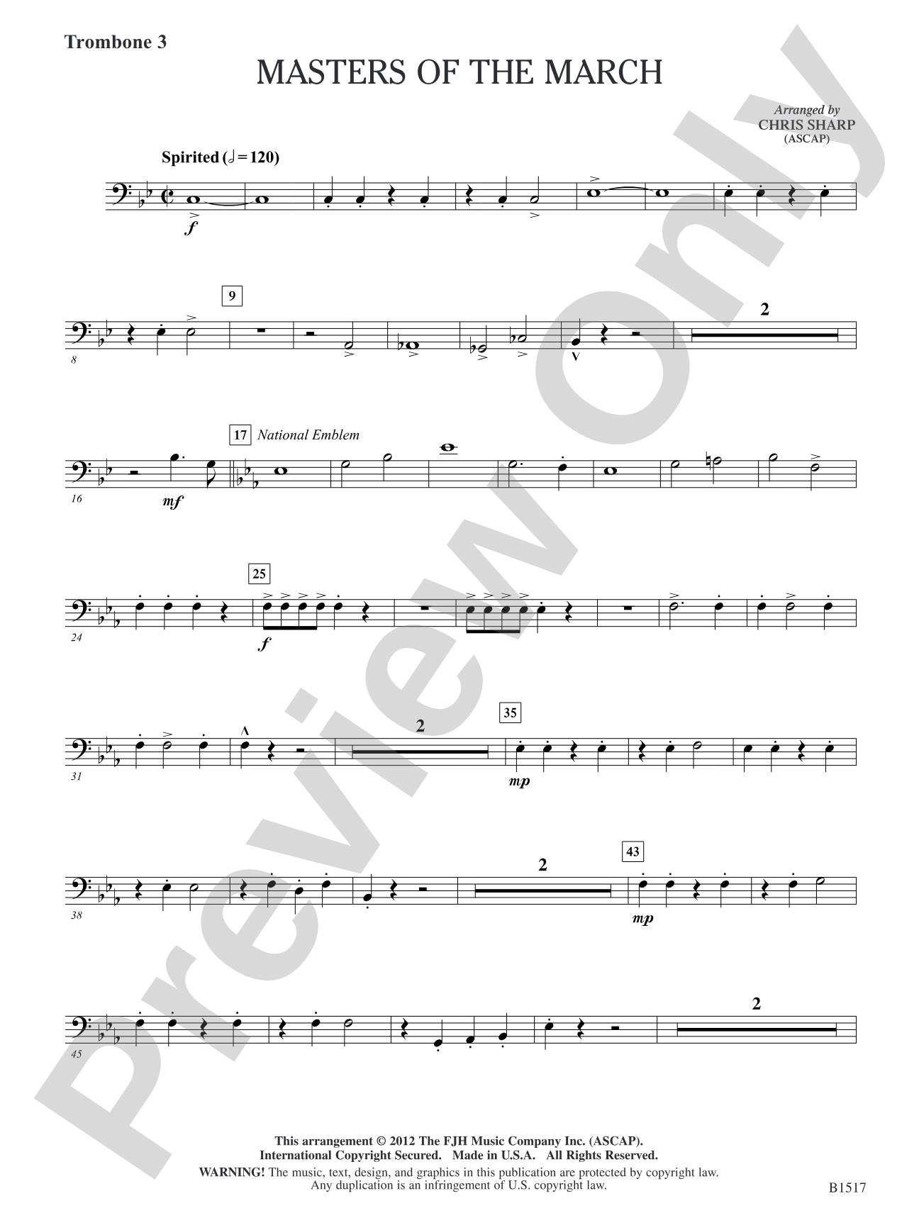 Master of the March: Trombone 3 (Opt.)