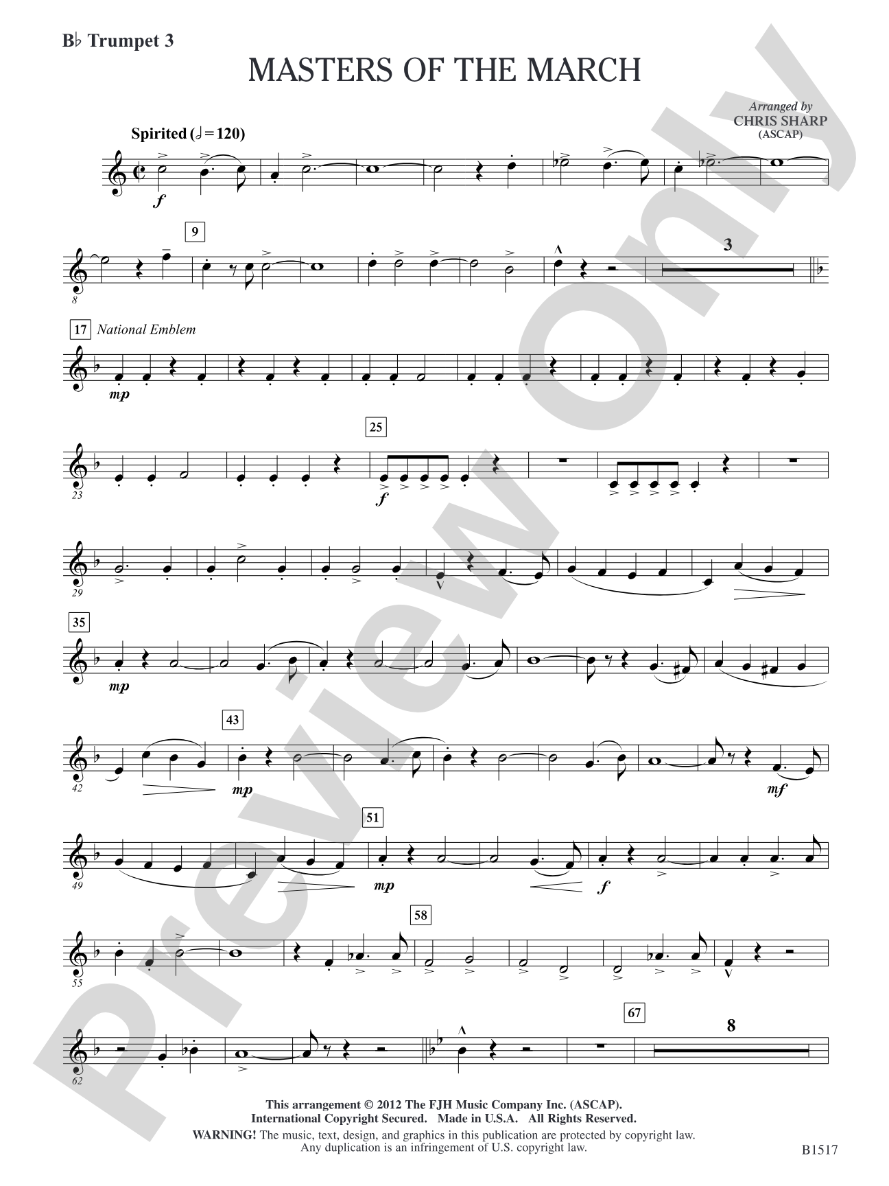 Master of the March: B-flat Trumpet 3